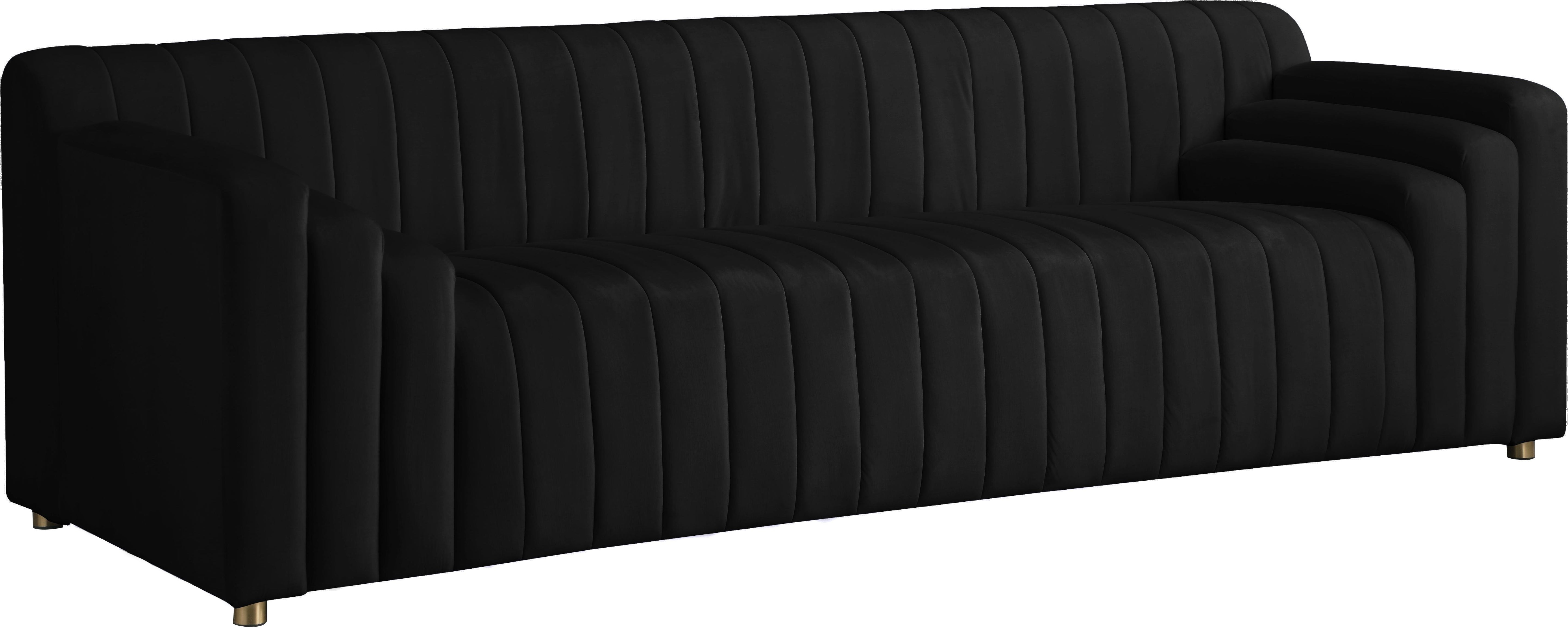 Naya Black Velvet Sofa - Luxury Home Furniture (MI)
