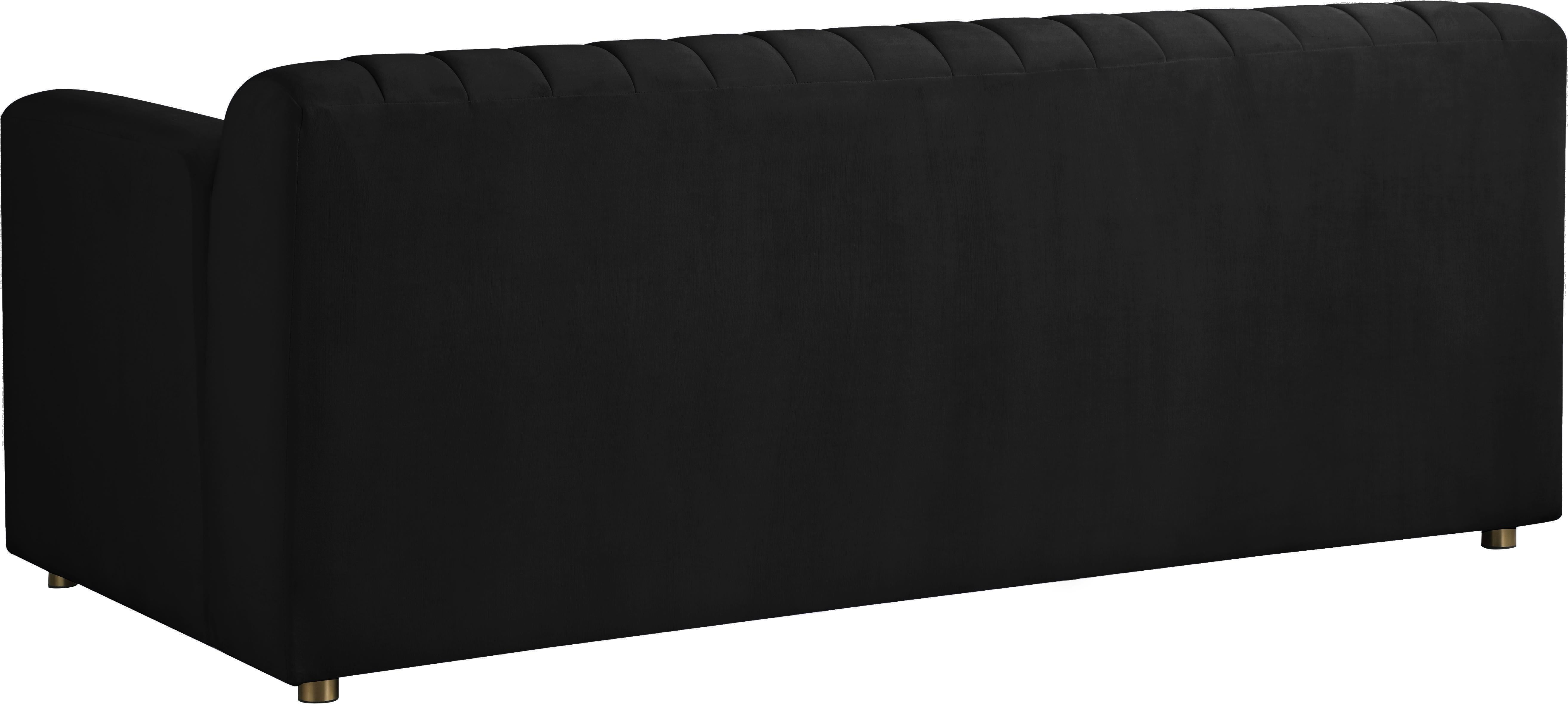 Naya Black Velvet Loveseat - Luxury Home Furniture (MI)