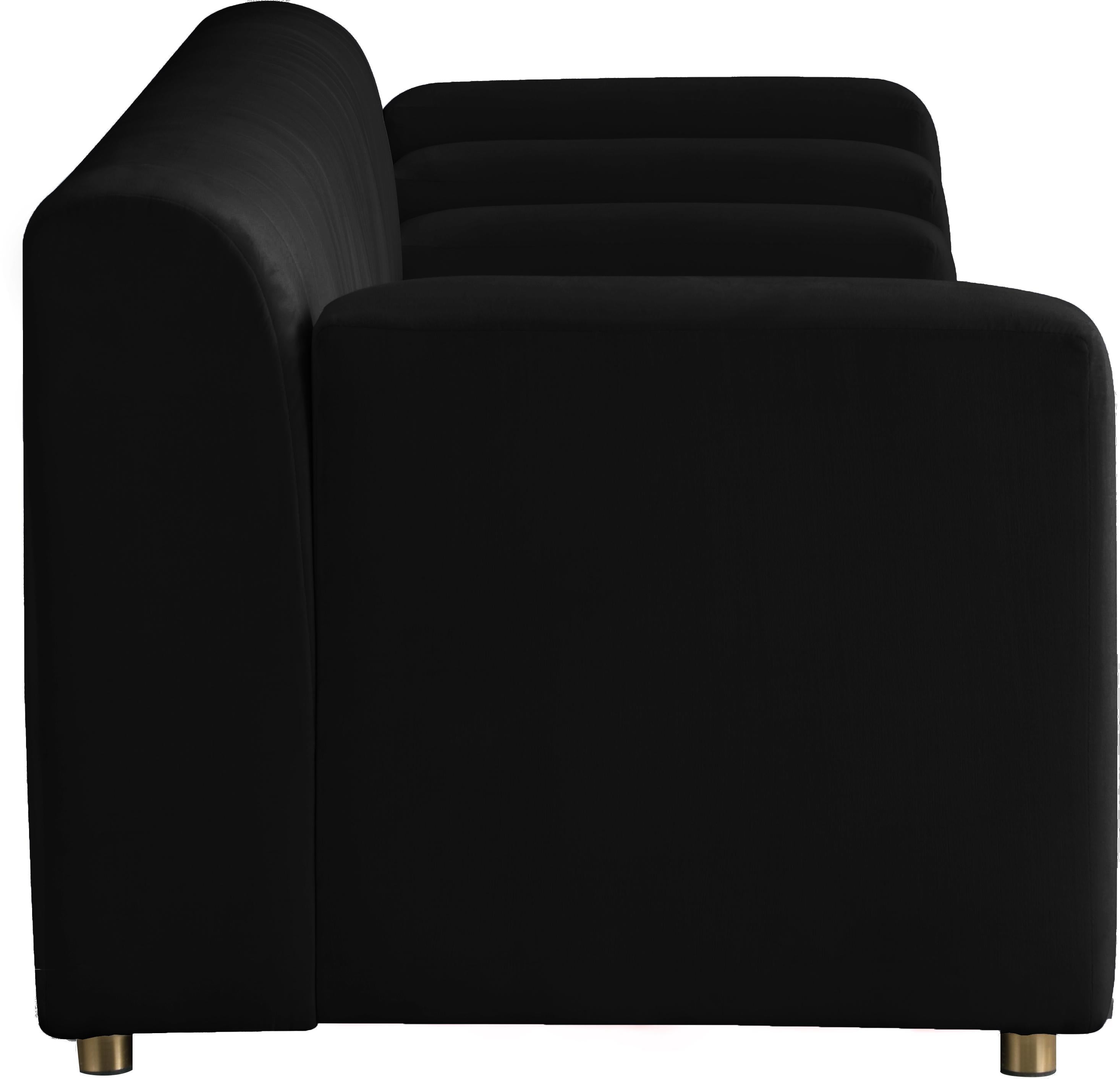Naya Black Velvet Sofa - Luxury Home Furniture (MI)