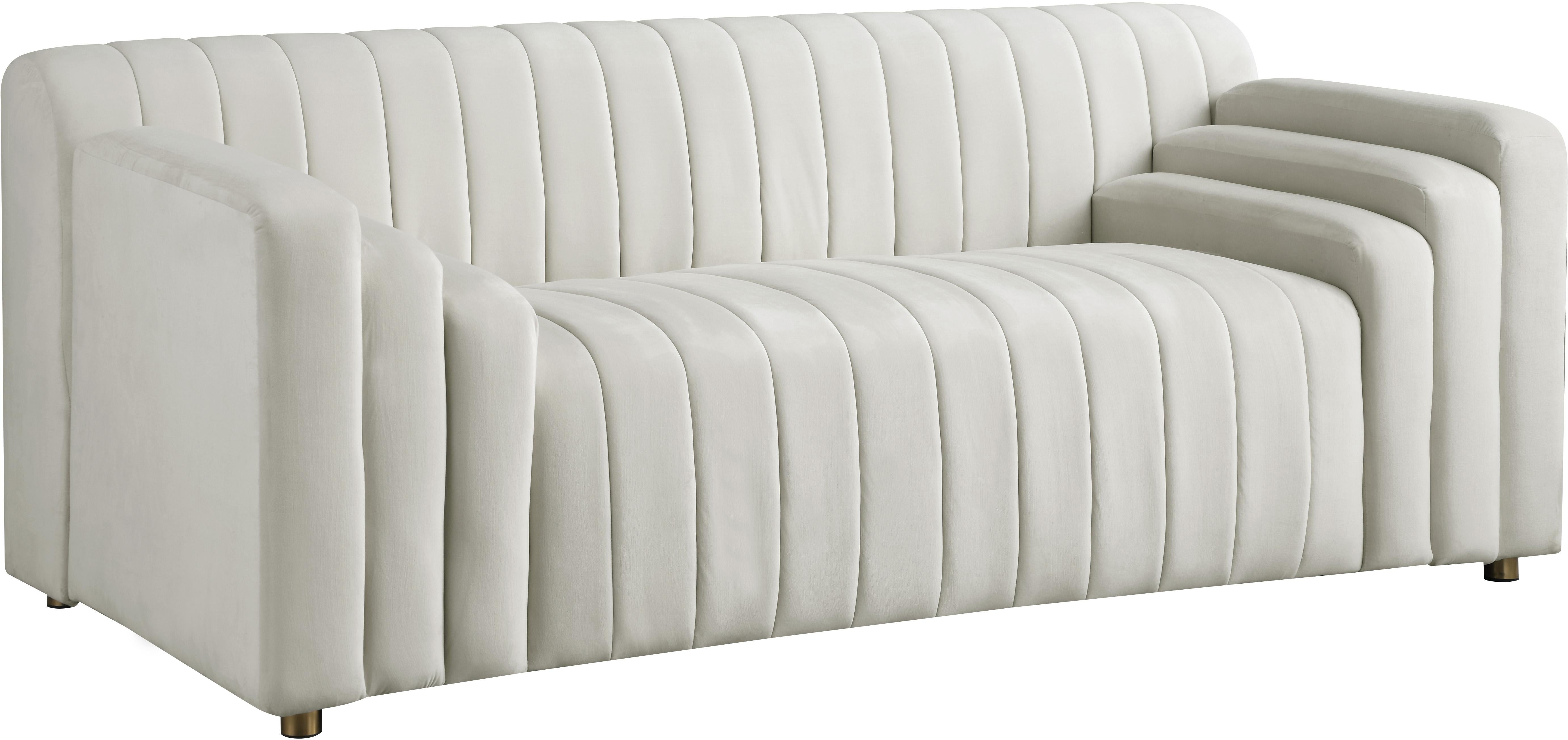Naya Cream Velvet Loveseat - Luxury Home Furniture (MI)