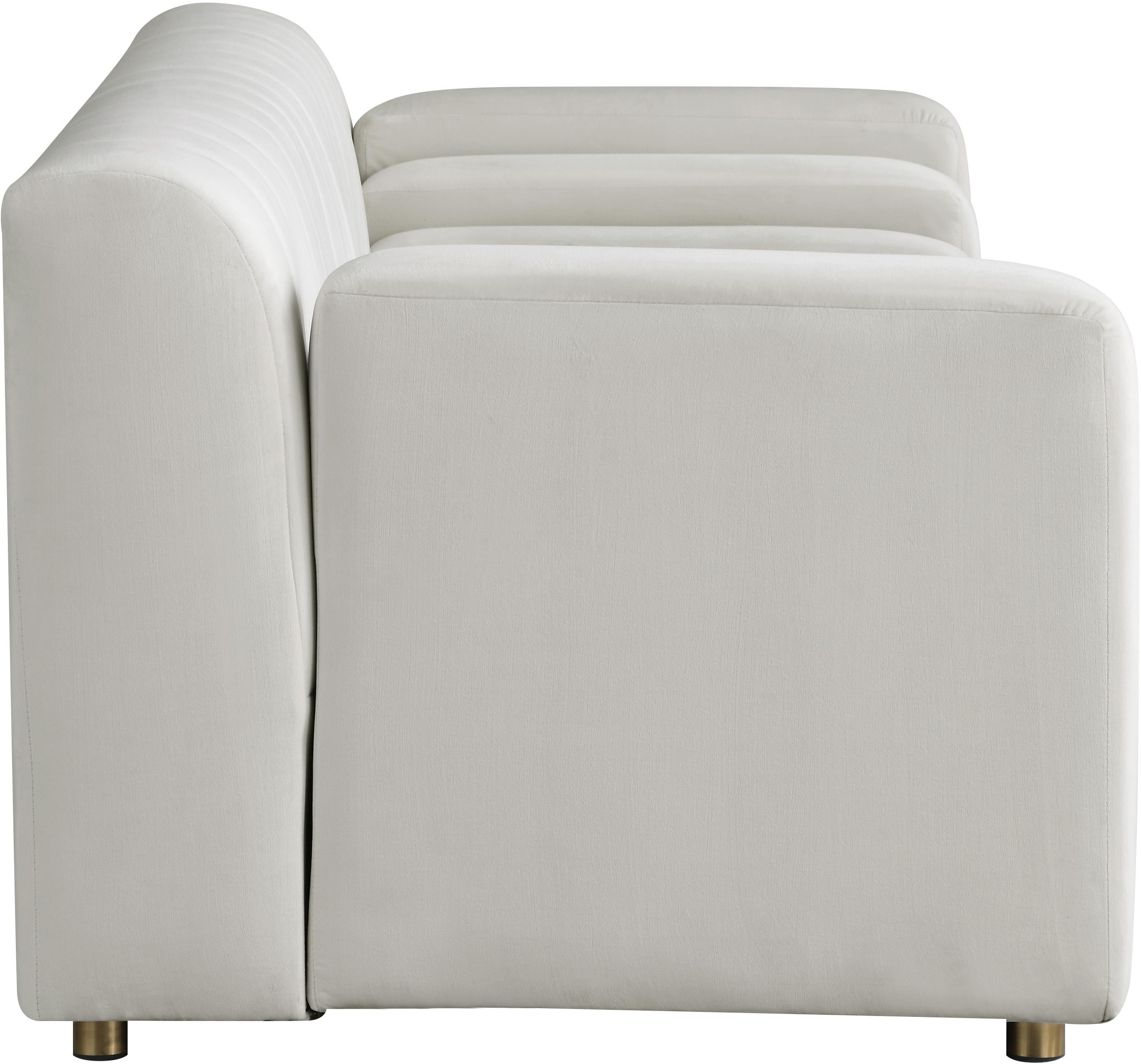 Naya Cream Velvet Loveseat - Luxury Home Furniture (MI)