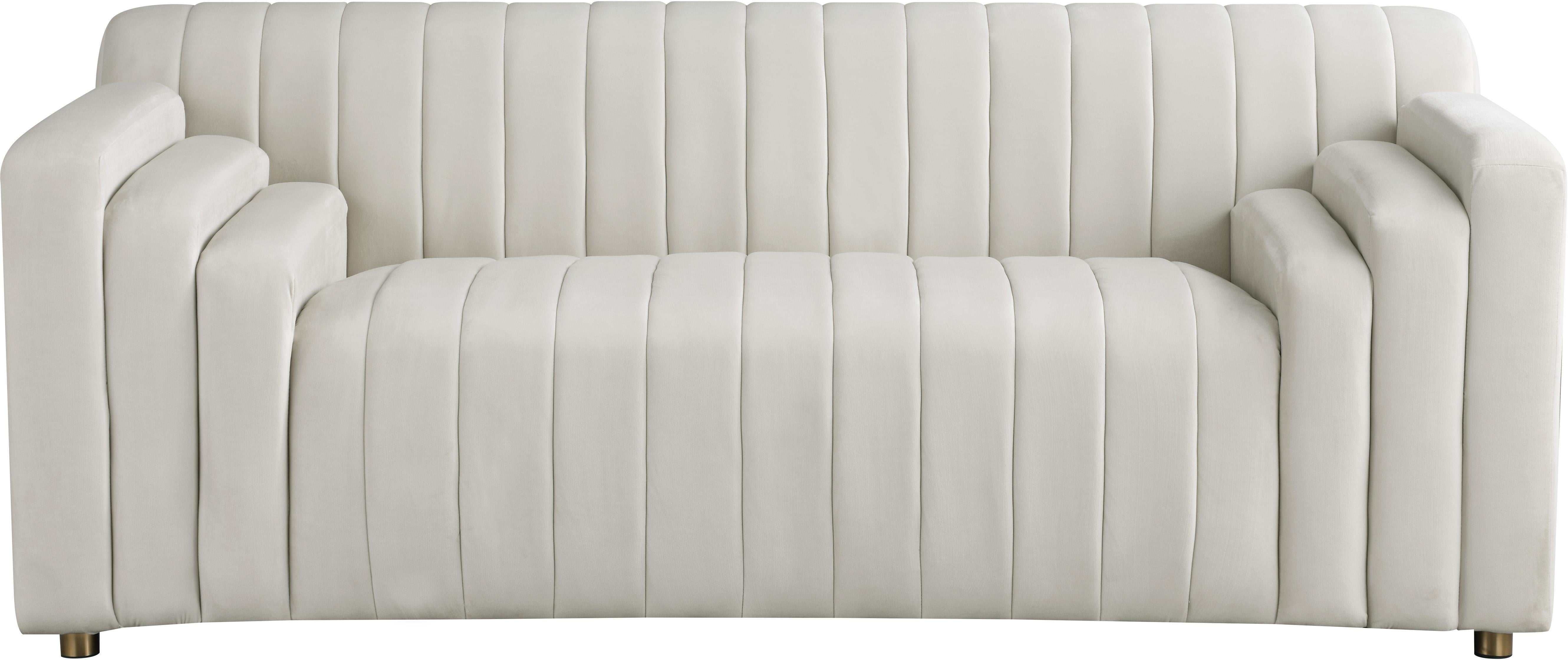 Naya Cream Velvet Loveseat - Luxury Home Furniture (MI)