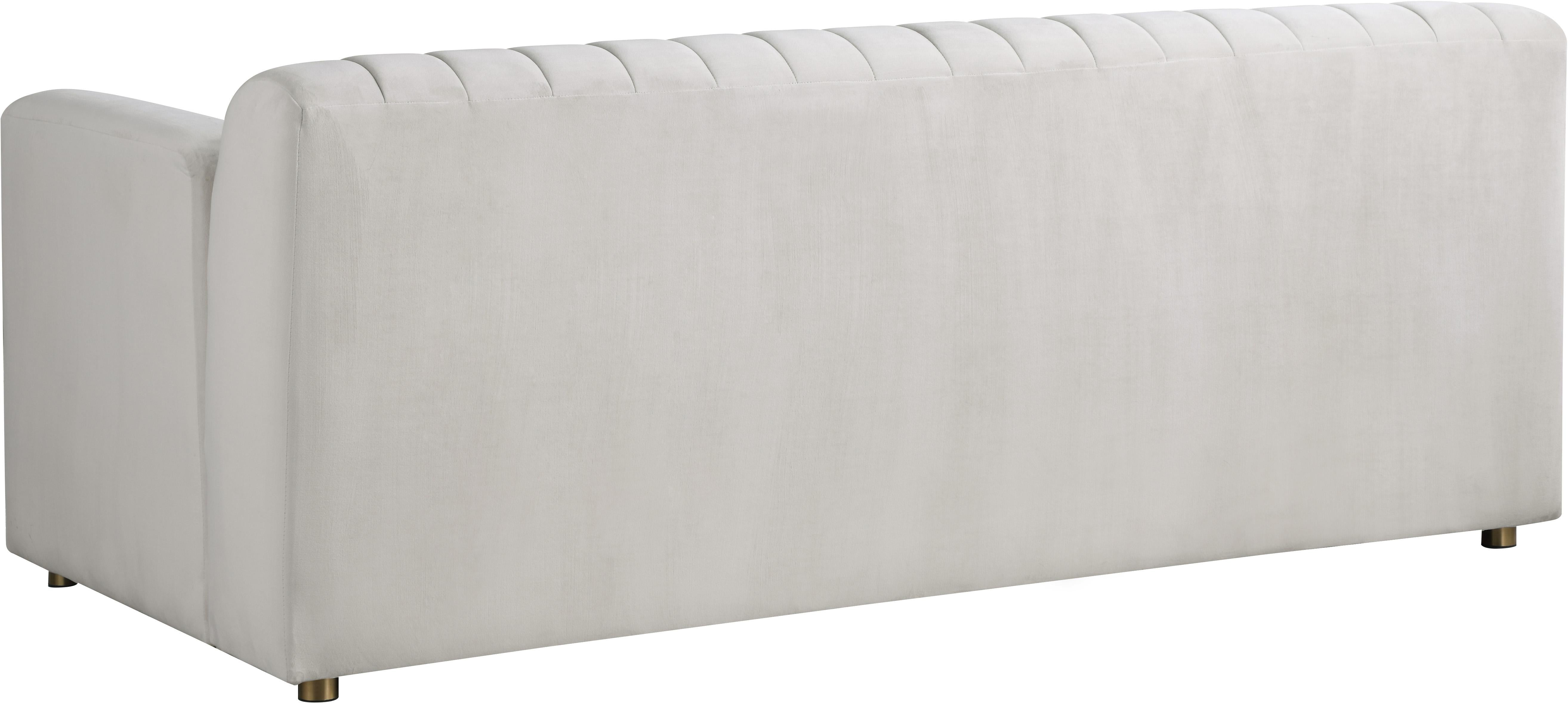Naya Cream Velvet Loveseat - Luxury Home Furniture (MI)