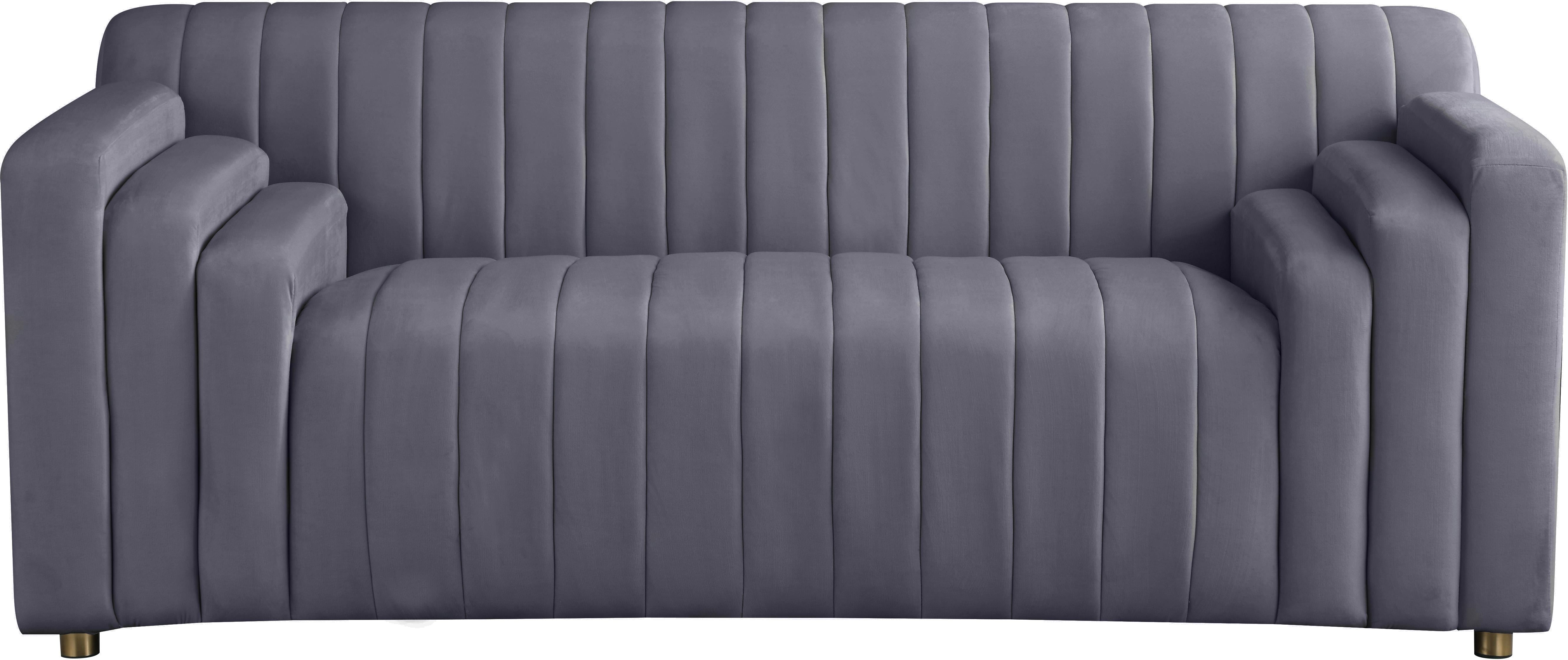 Naya Grey Velvet Loveseat - Luxury Home Furniture (MI)