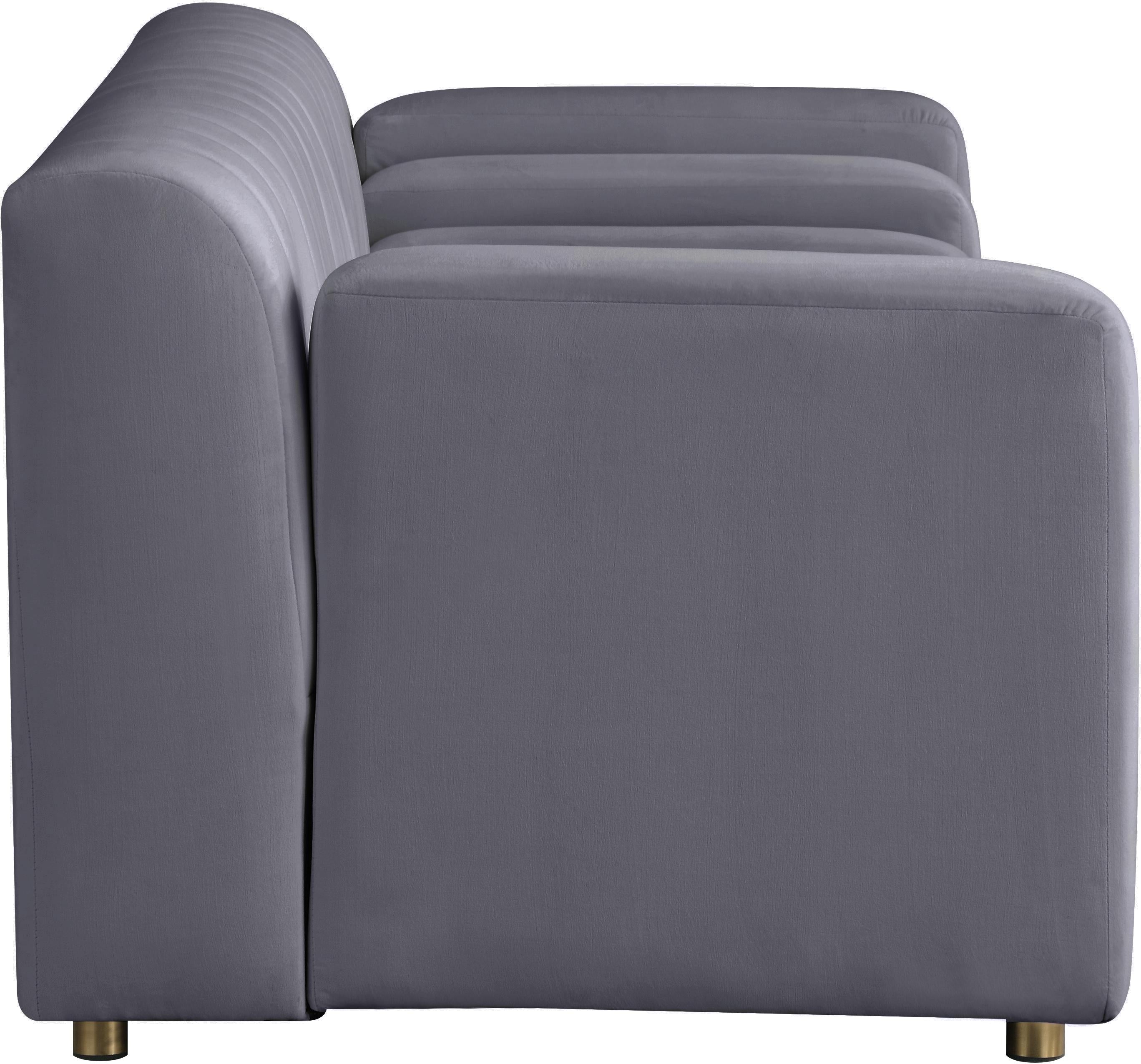 Naya Grey Velvet Loveseat - Luxury Home Furniture (MI)