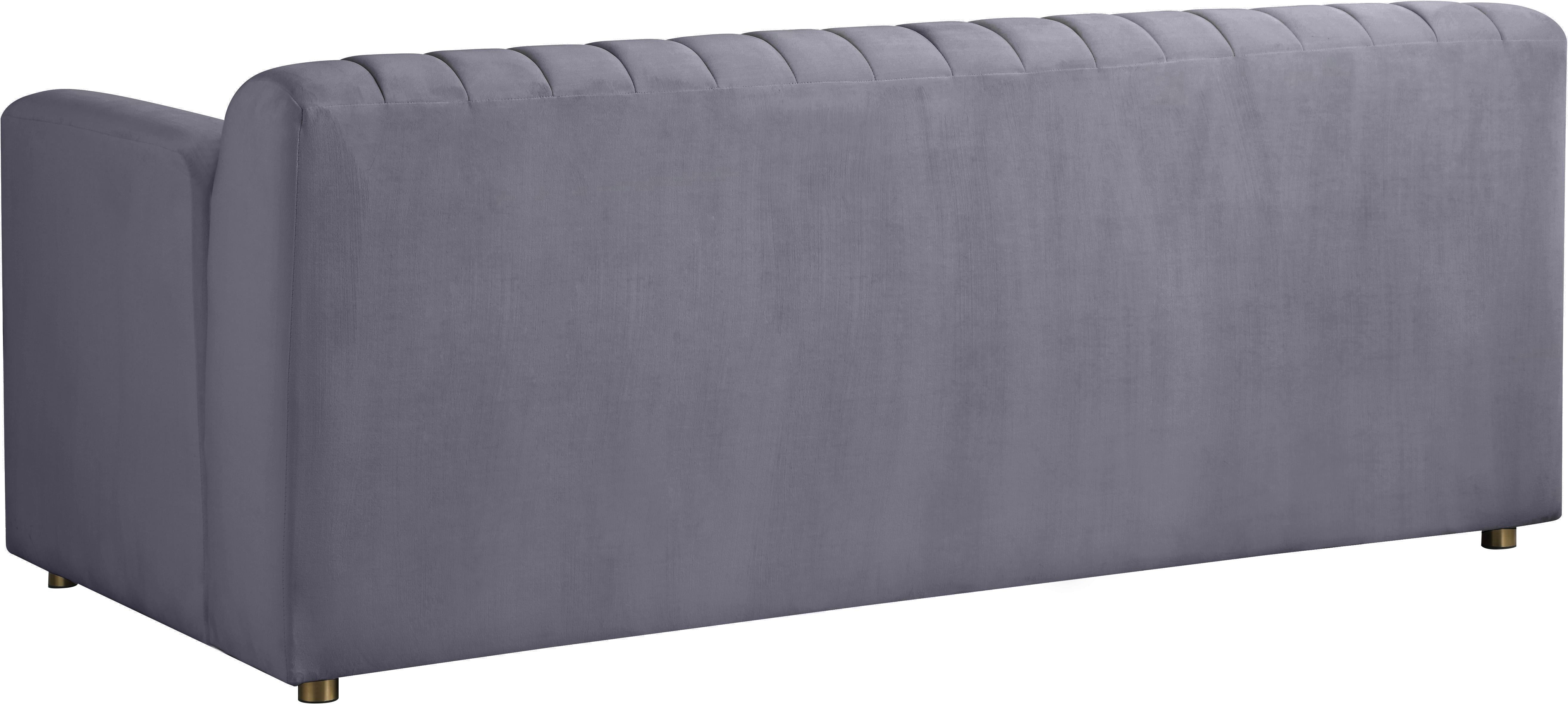 Naya Grey Velvet Loveseat - Luxury Home Furniture (MI)