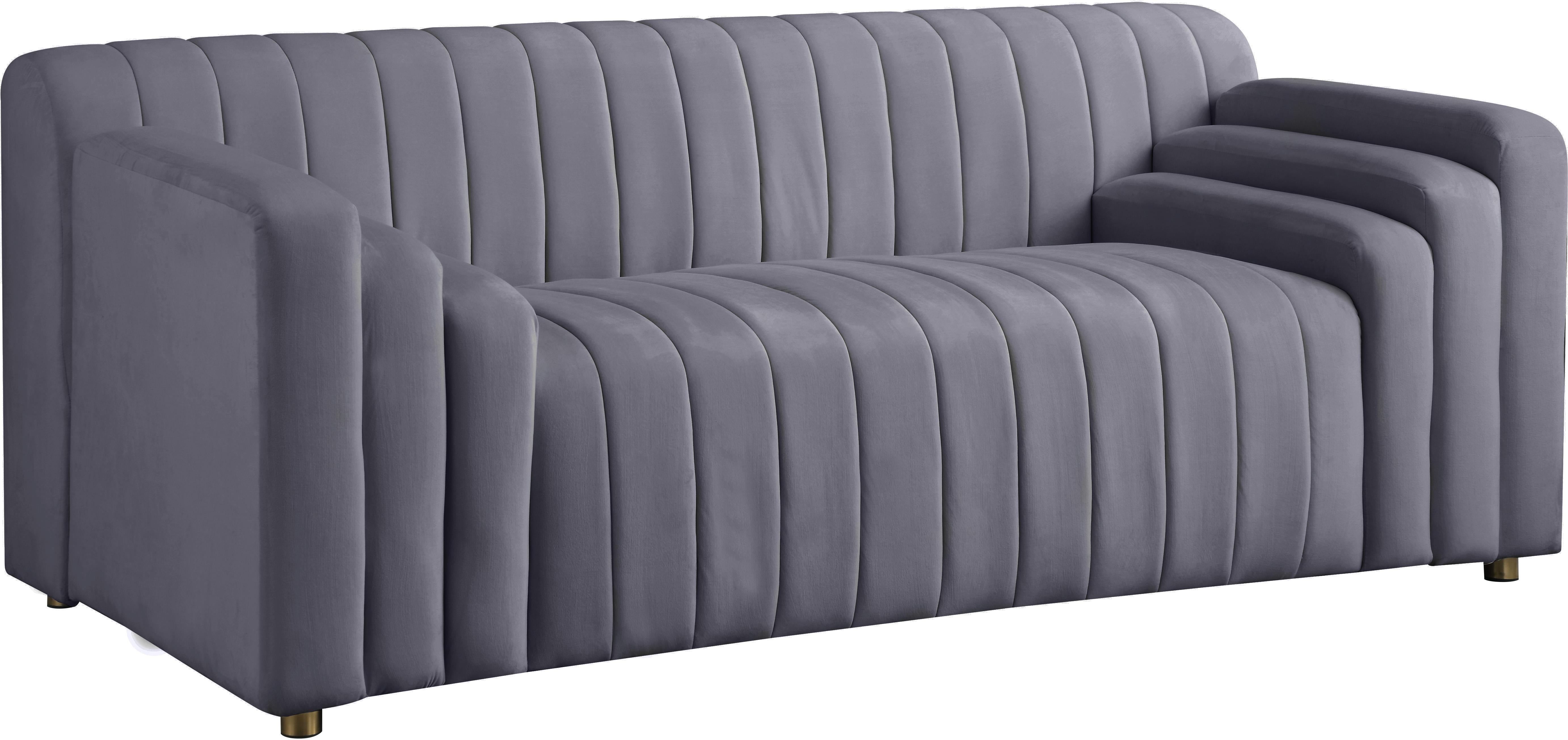 Naya Grey Velvet Loveseat - Luxury Home Furniture (MI)