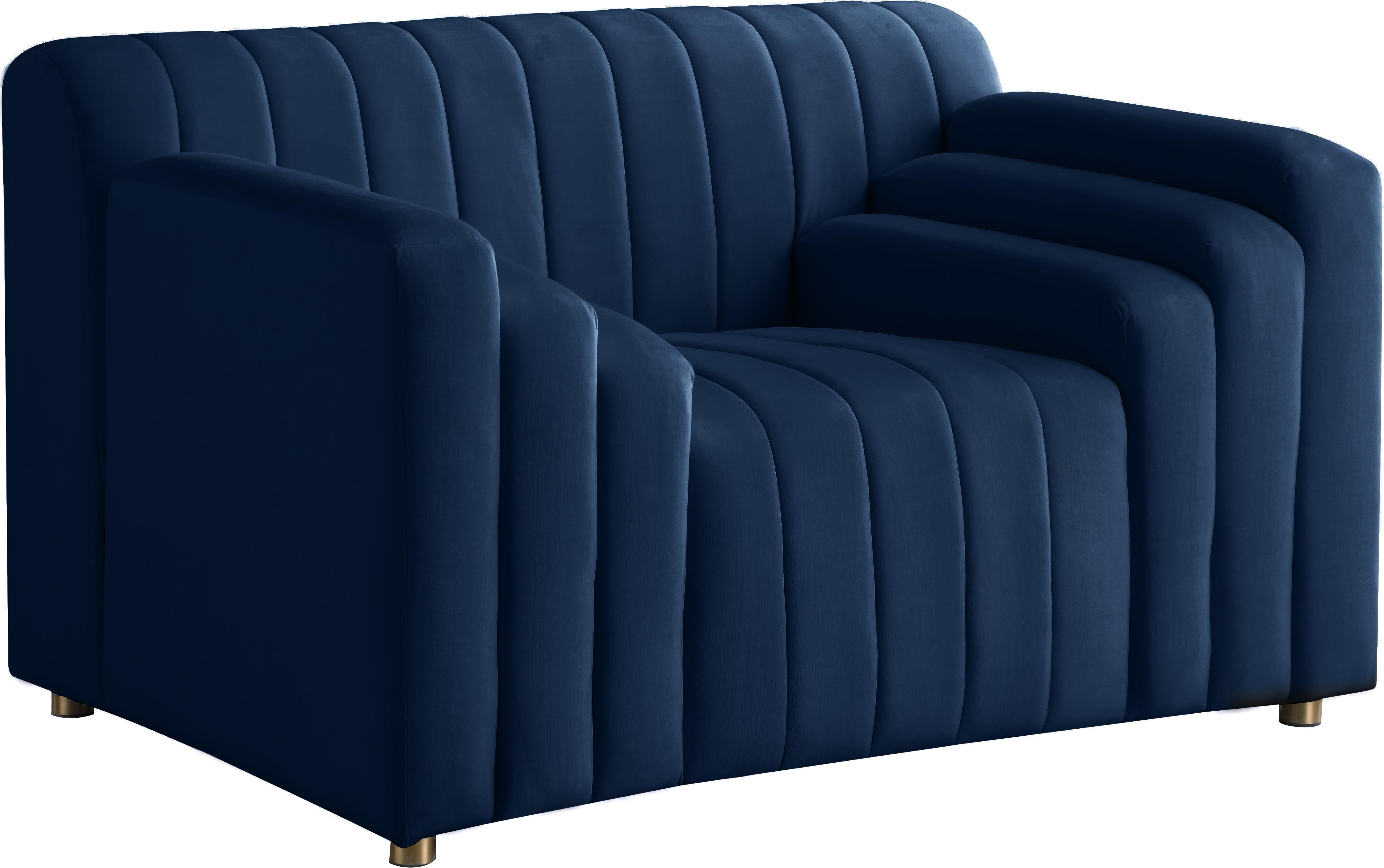 Naya Navy Velvet Chair - Luxury Home Furniture (MI)