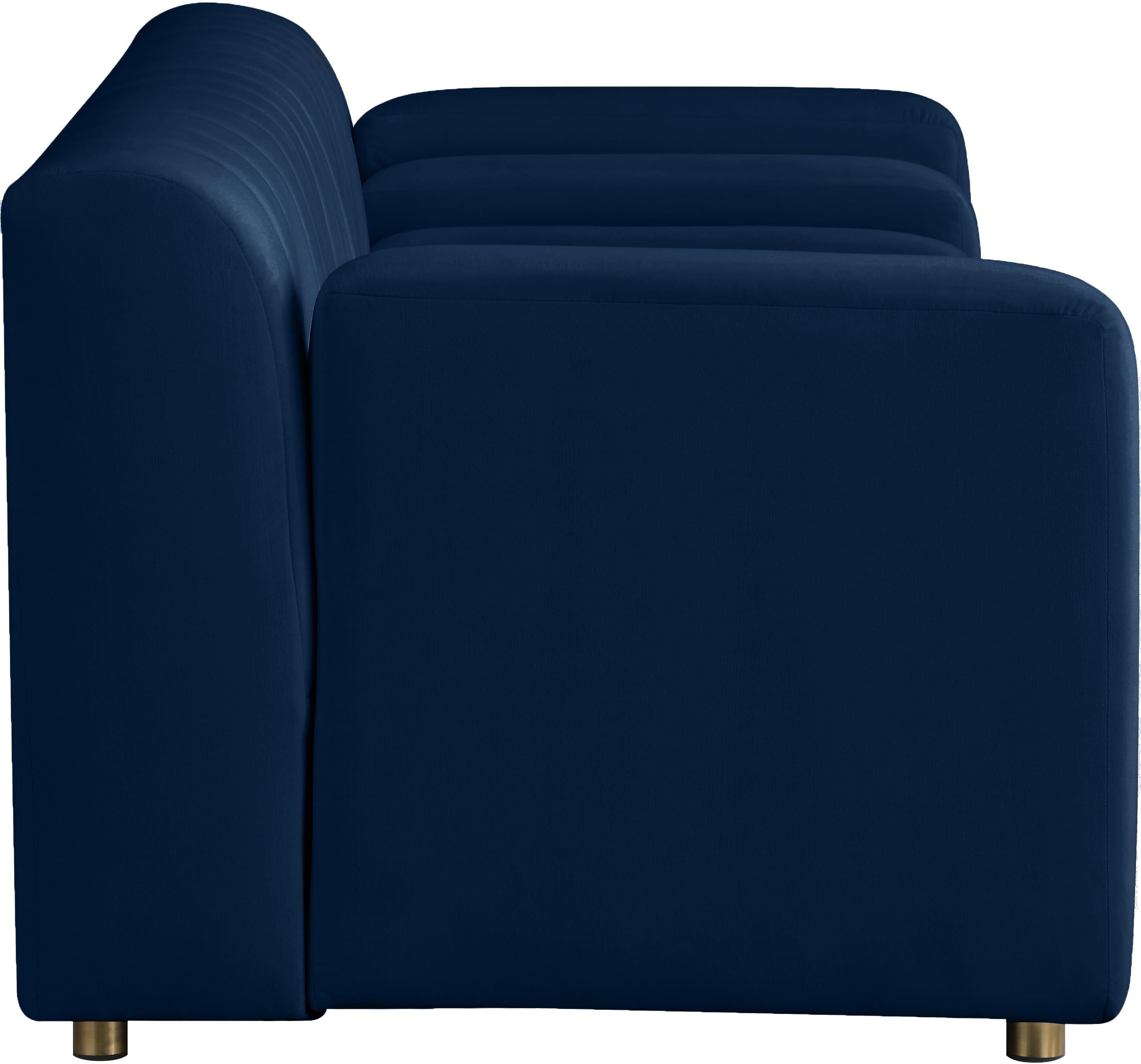 Naya Navy Velvet Loveseat - Luxury Home Furniture (MI)