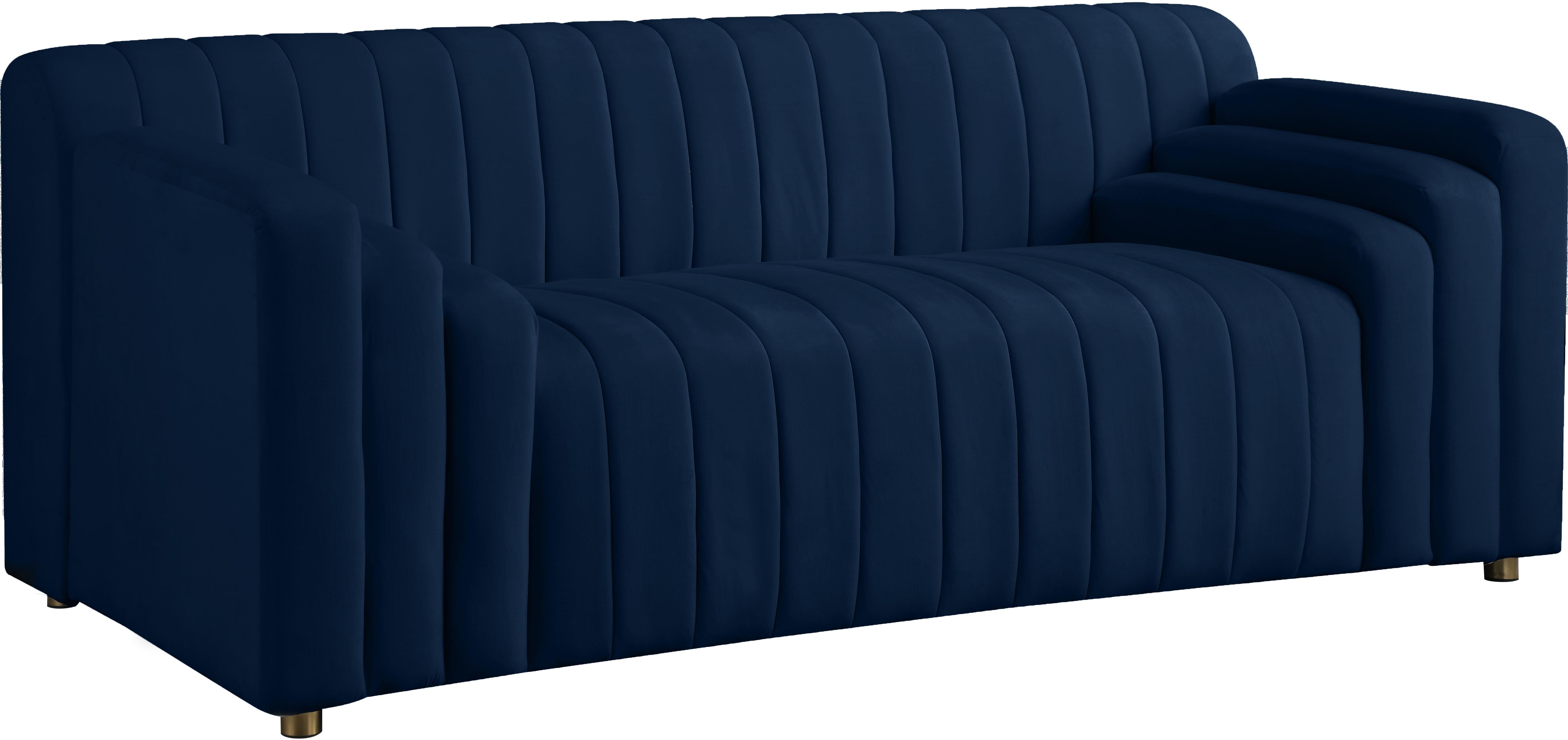 Naya Navy Velvet Loveseat - Luxury Home Furniture (MI)
