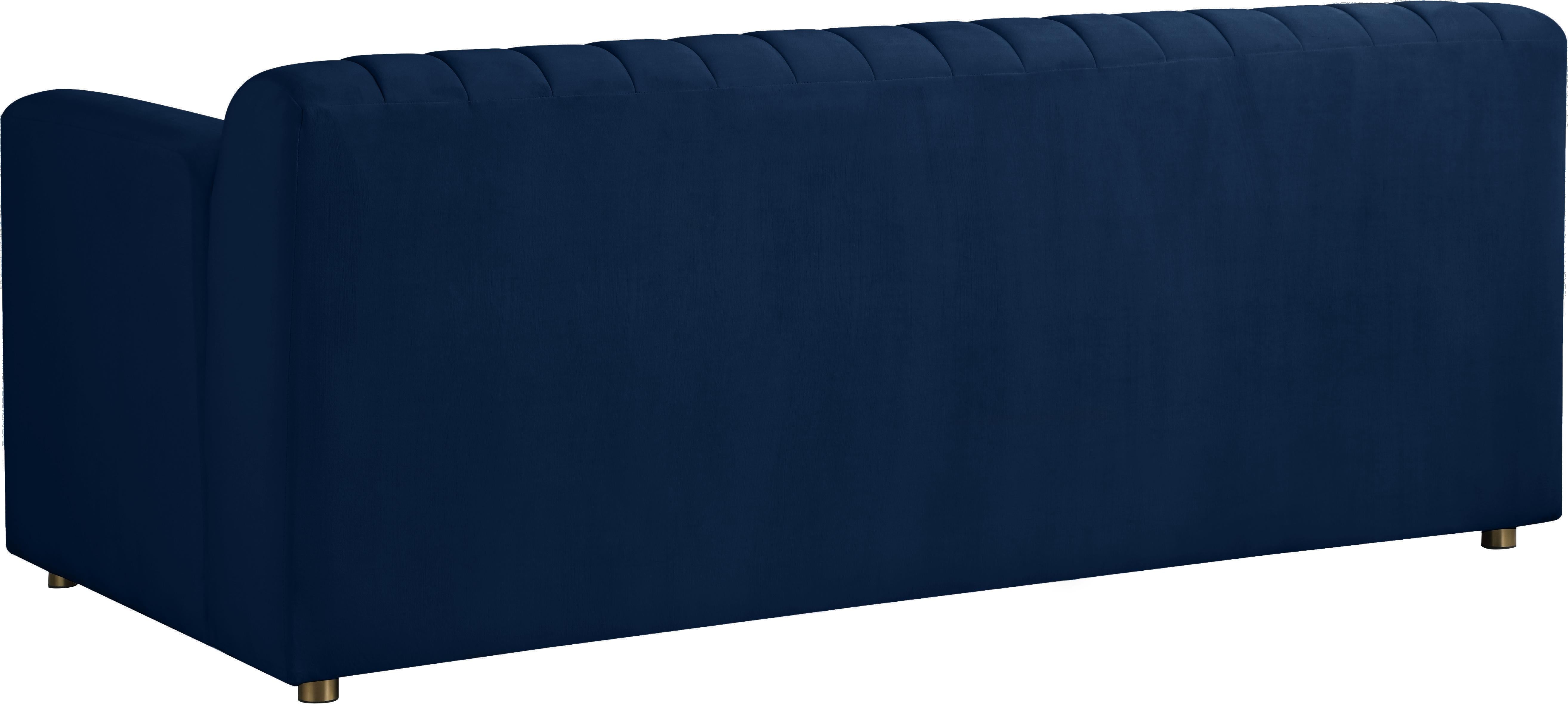 Naya Navy Velvet Loveseat - Luxury Home Furniture (MI)
