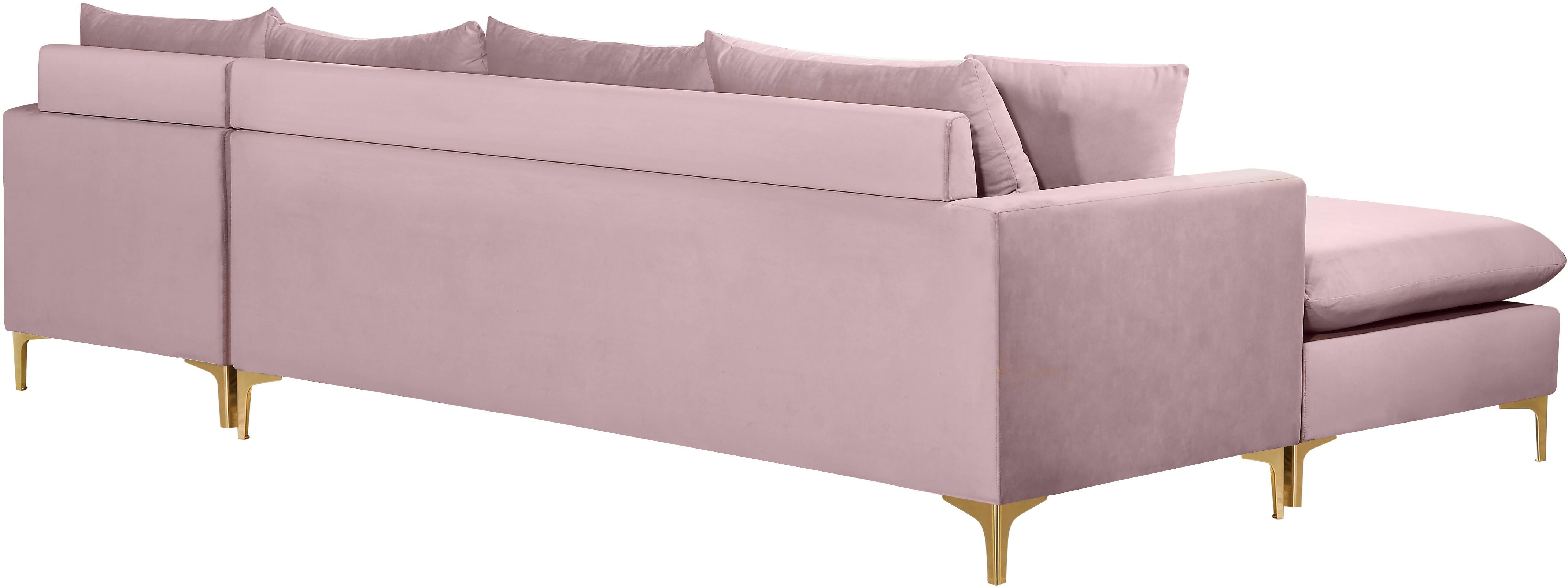 Naomi Pink Velvet 2pc. Reversible Sectional - Luxury Home Furniture (MI)