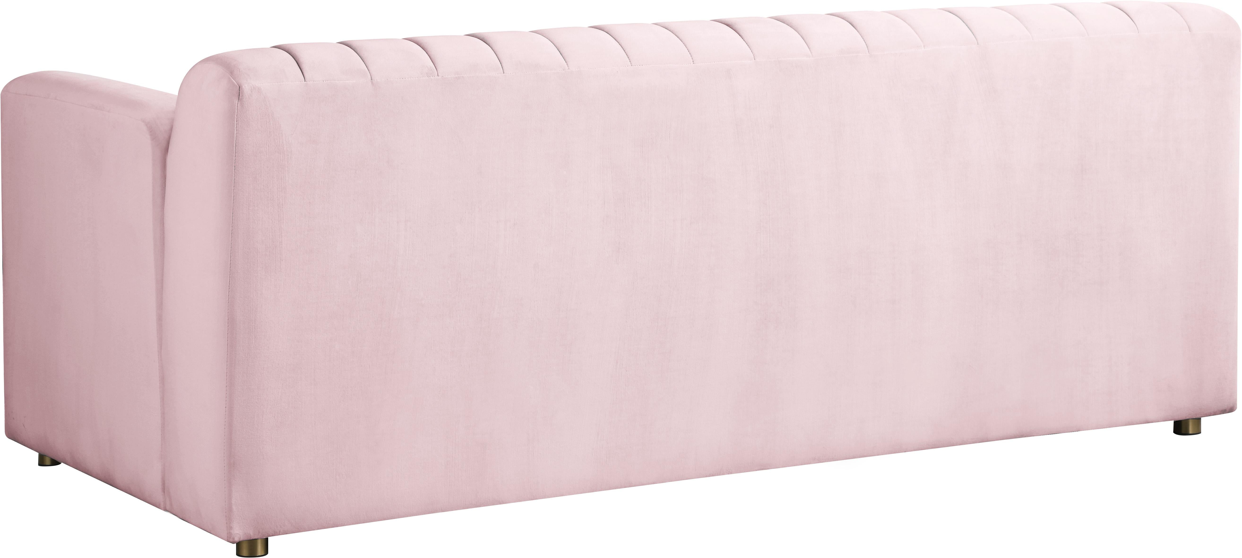Naya Pink Velvet Loveseat - Luxury Home Furniture (MI)