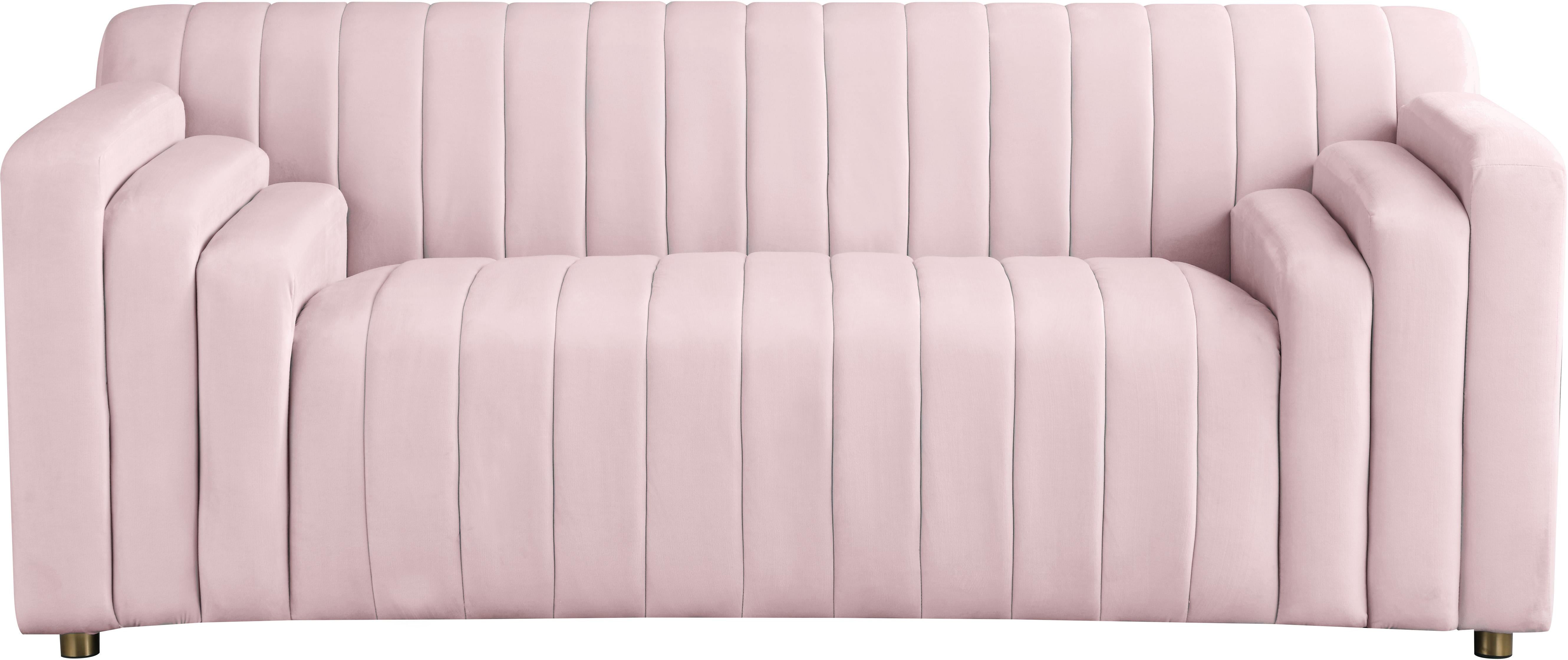 Naya Pink Velvet Loveseat - Luxury Home Furniture (MI)