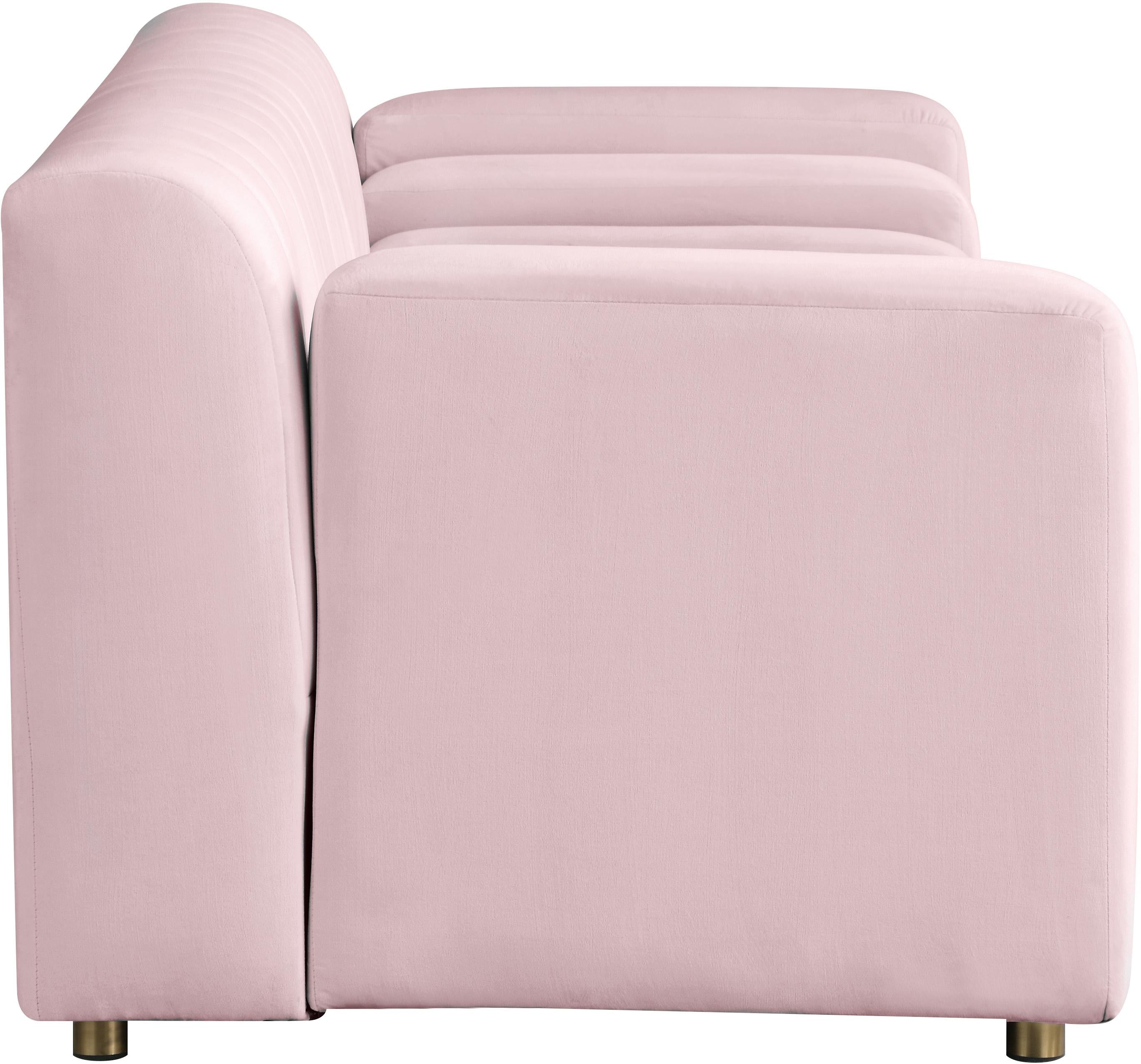 Naya Pink Velvet Loveseat - Luxury Home Furniture (MI)