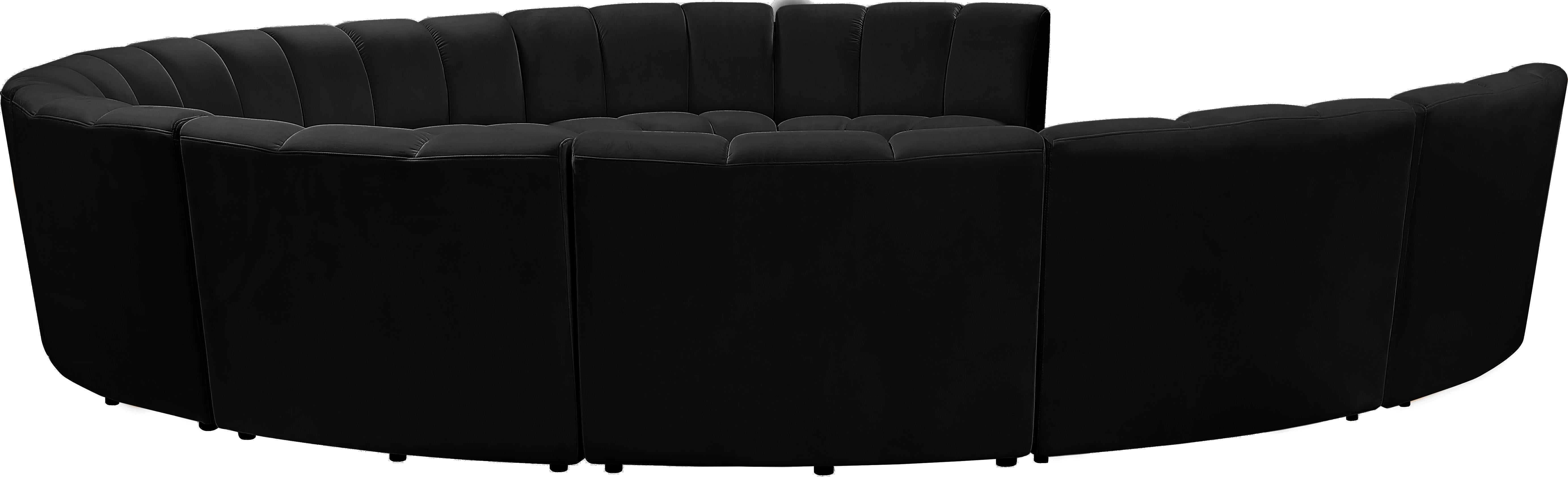 Infinity Black Velvet 10pc. Modular Sectional - Luxury Home Furniture (MI)