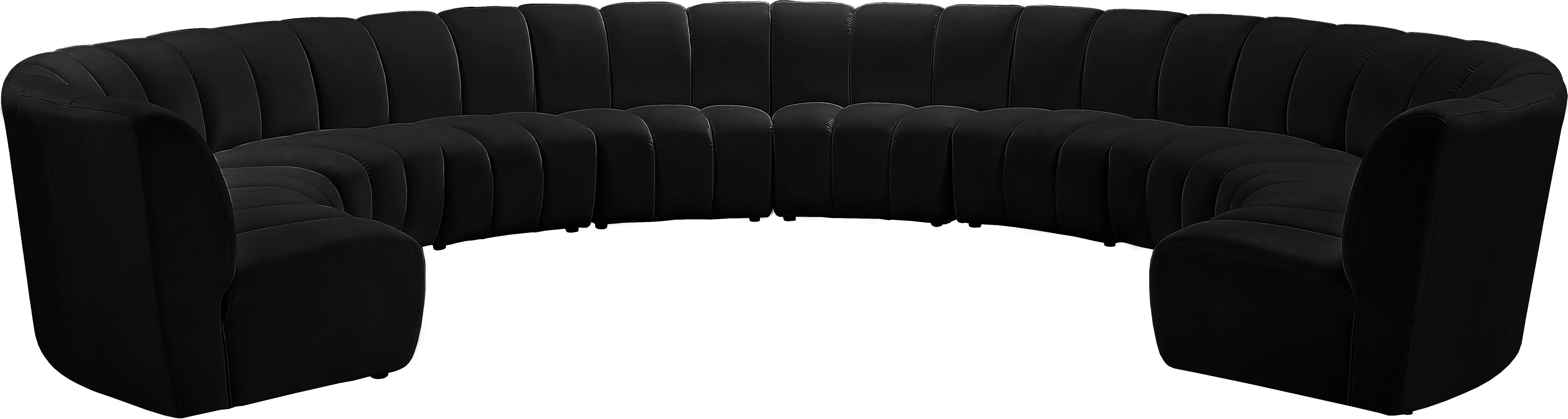 Infinity Black Velvet 10pc. Modular Sectional - Luxury Home Furniture (MI)
