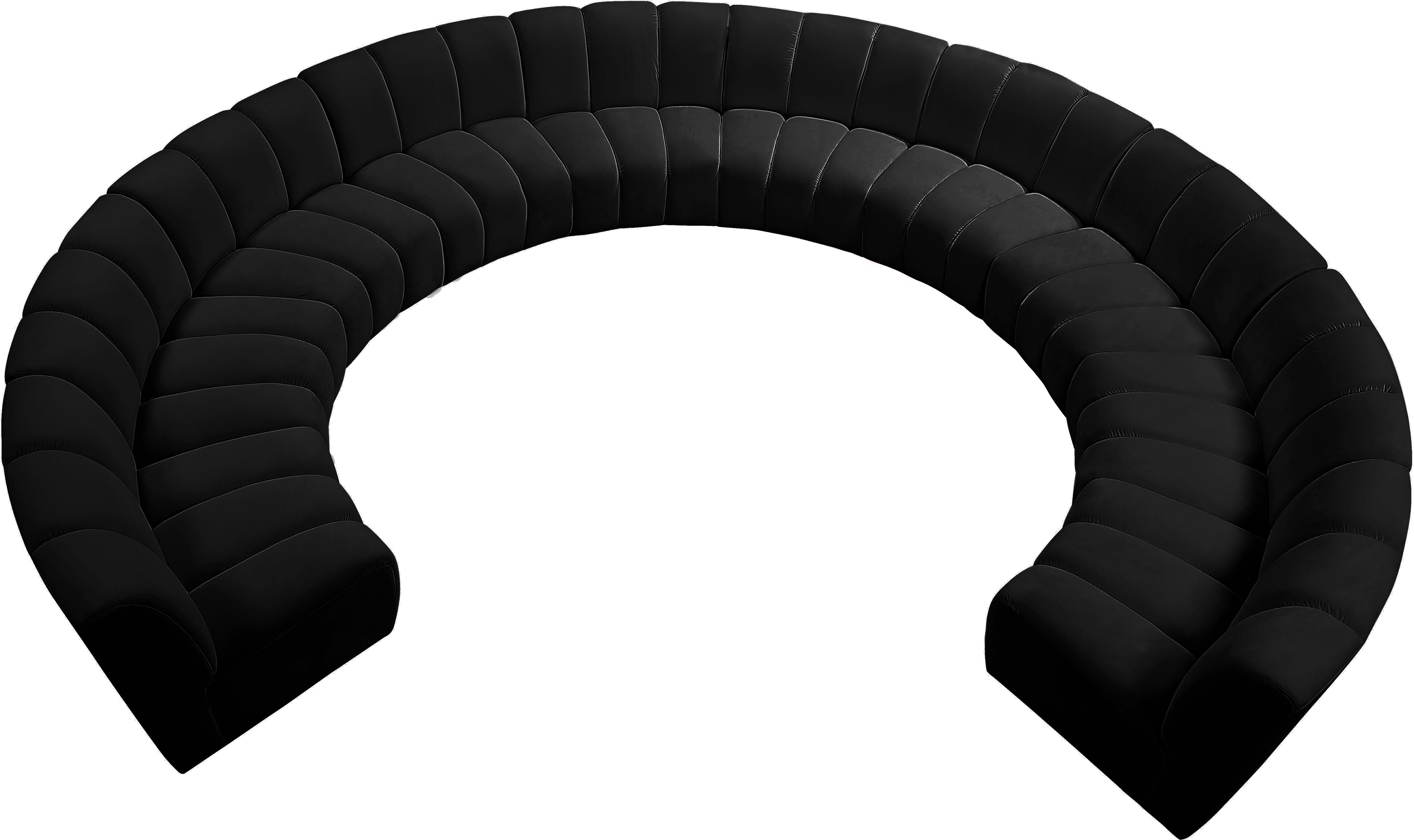 Infinity Black Velvet 10pc. Modular Sectional - Luxury Home Furniture (MI)