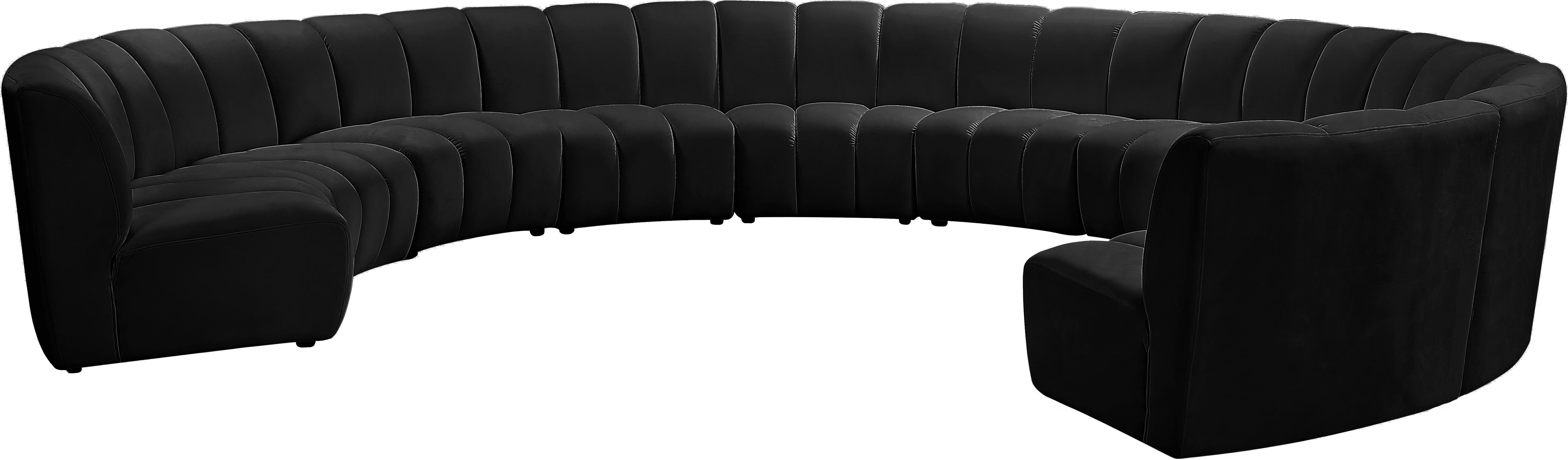 Infinity Black Velvet 10pc. Modular Sectional - Luxury Home Furniture (MI)