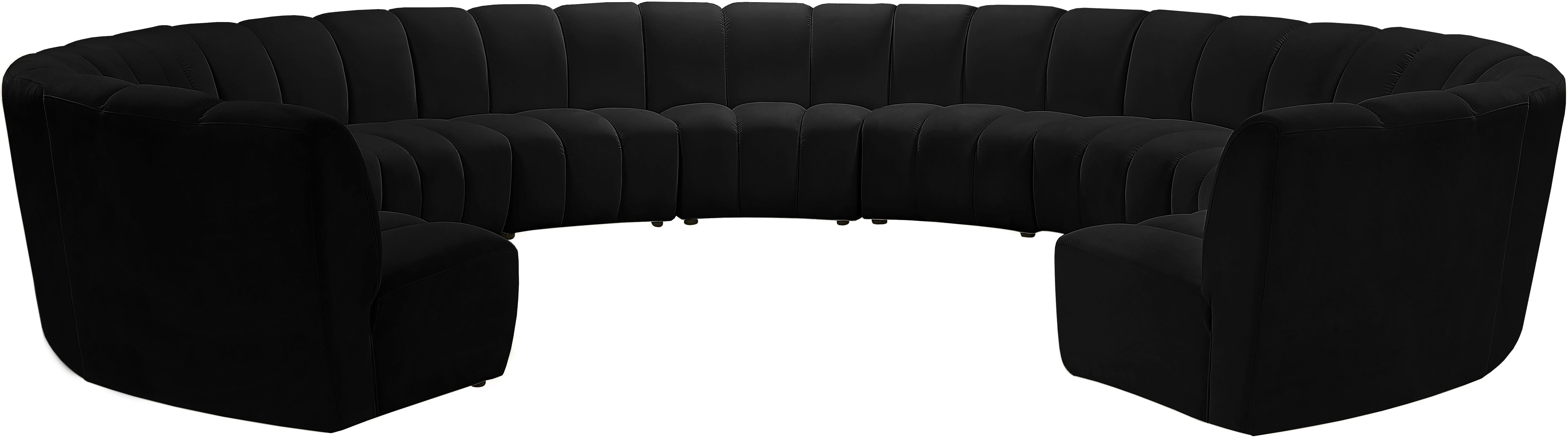 Infinity Black Velvet 11pc. Modular Sectional - Luxury Home Furniture (MI)