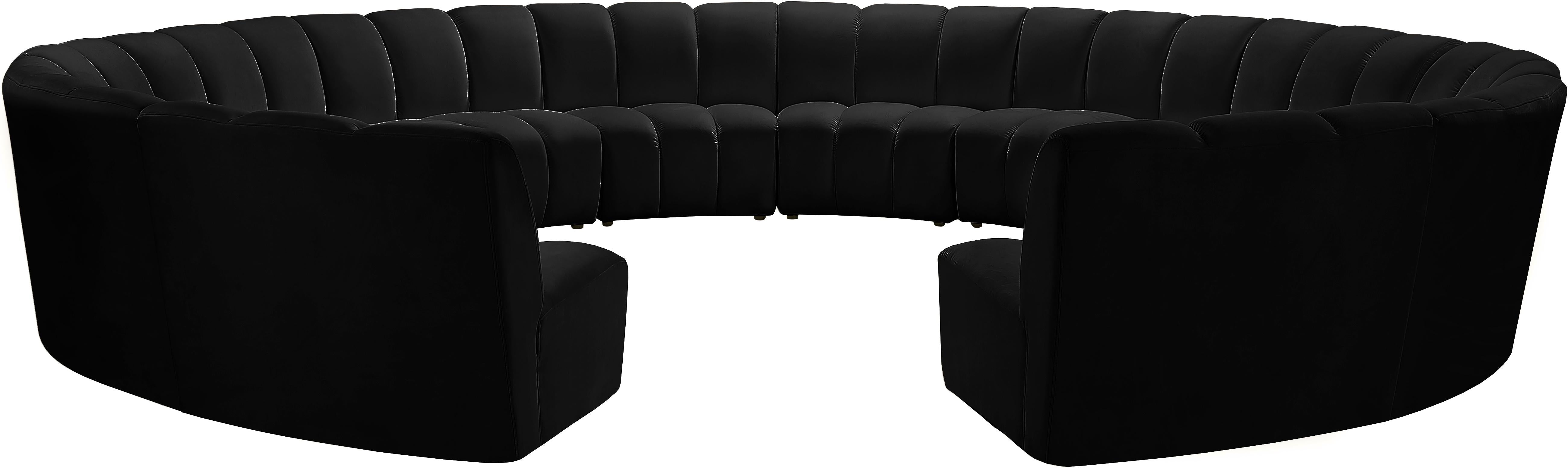 Infinity Black Velvet 12pc. Modular Sectional - Luxury Home Furniture (MI)