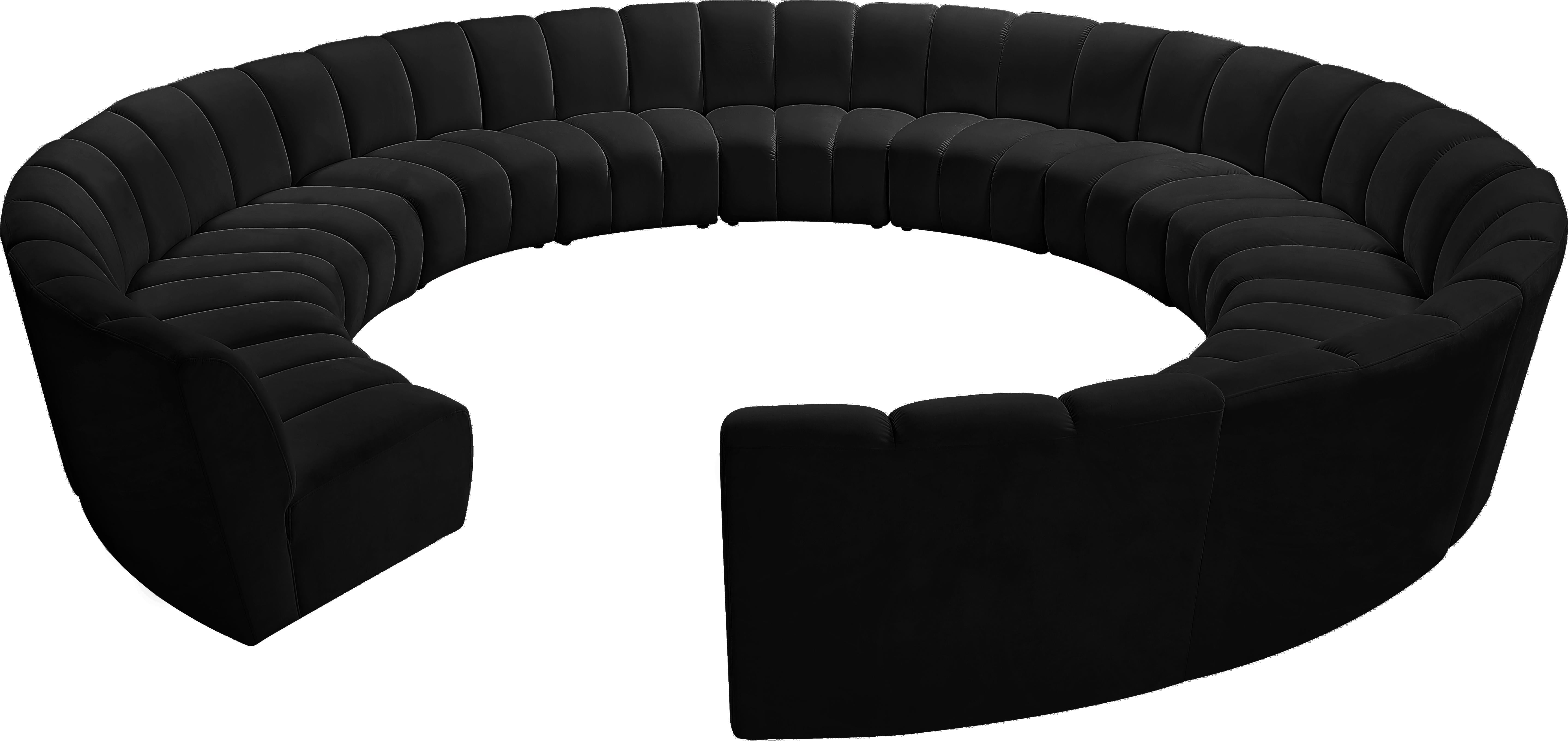Infinity Black Velvet 12pc. Modular Sectional - Luxury Home Furniture (MI)
