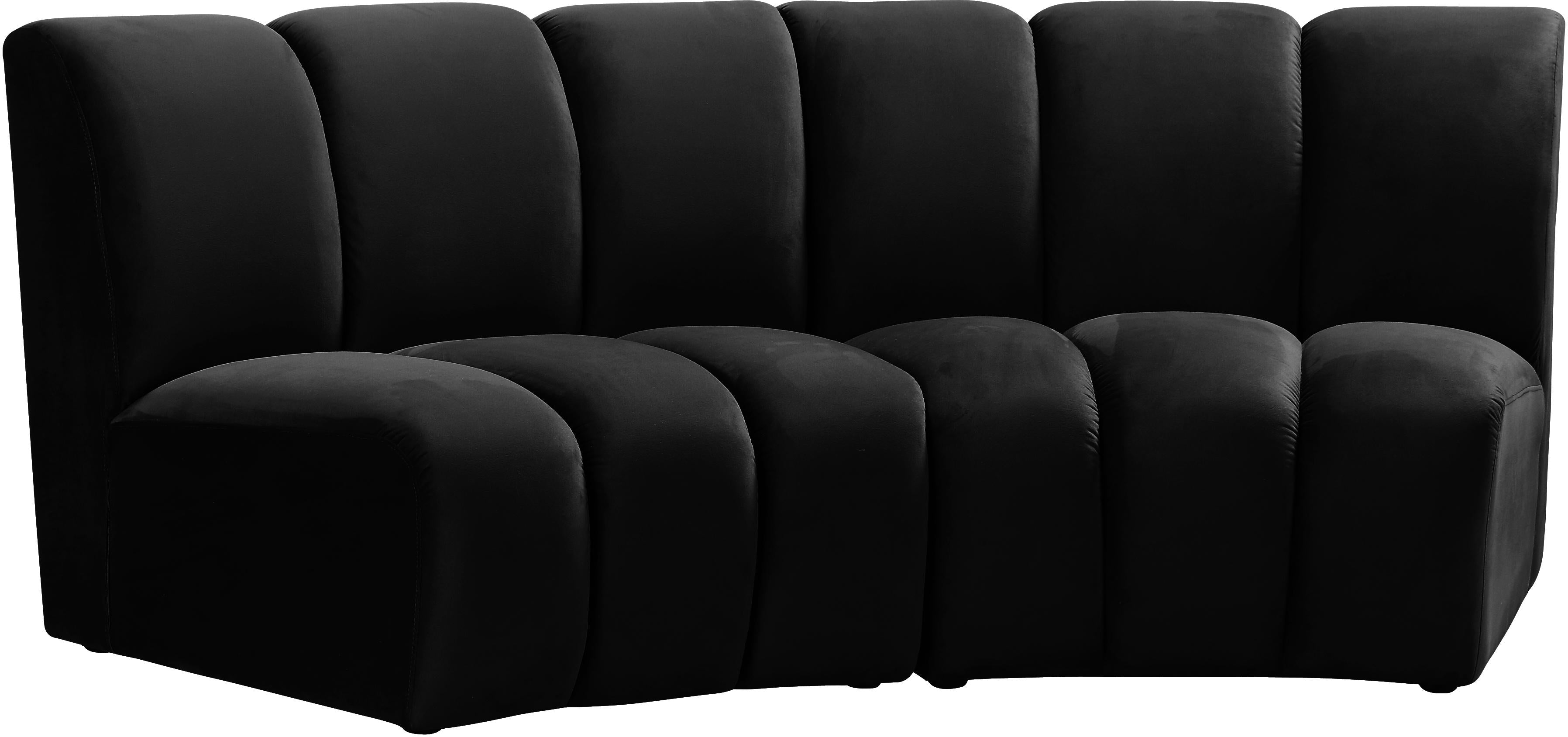 Infinity Black Velvet 2pc. Modular Sectional - Luxury Home Furniture (MI)