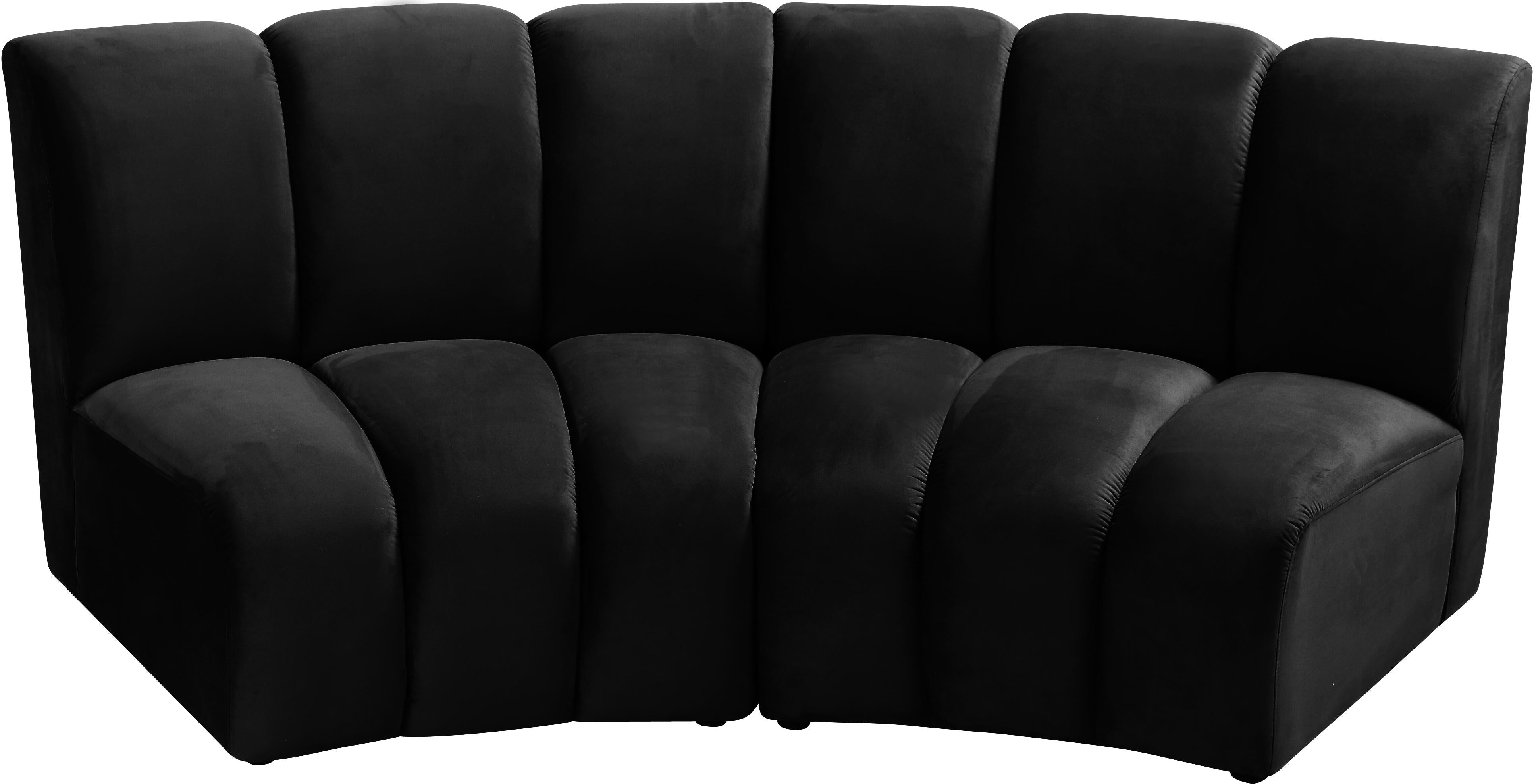 Infinity Black Velvet 2pc. Modular Sectional - Luxury Home Furniture (MI)