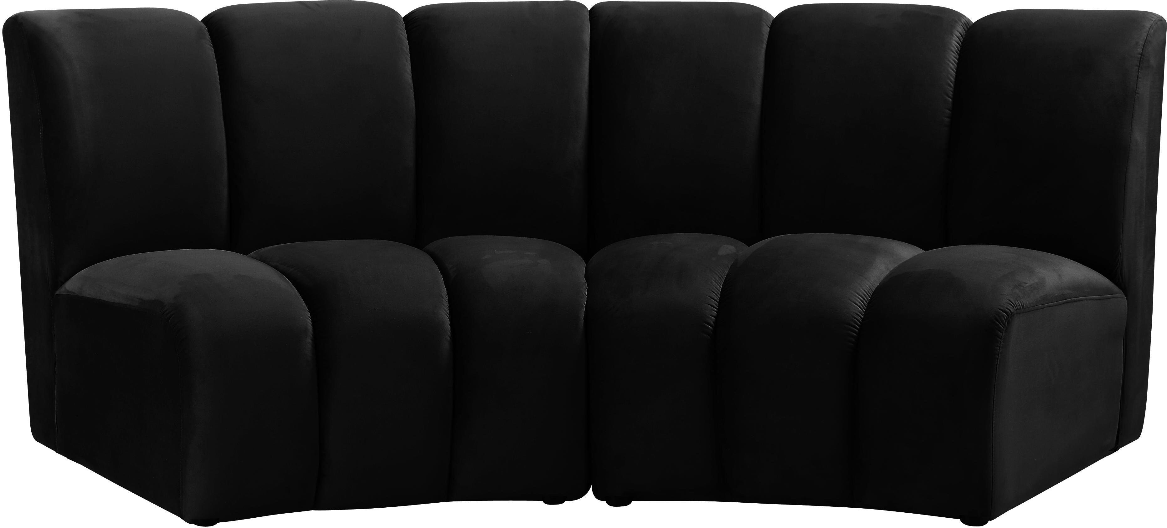 Infinity Black Velvet 2pc. Modular Sectional - Luxury Home Furniture (MI)