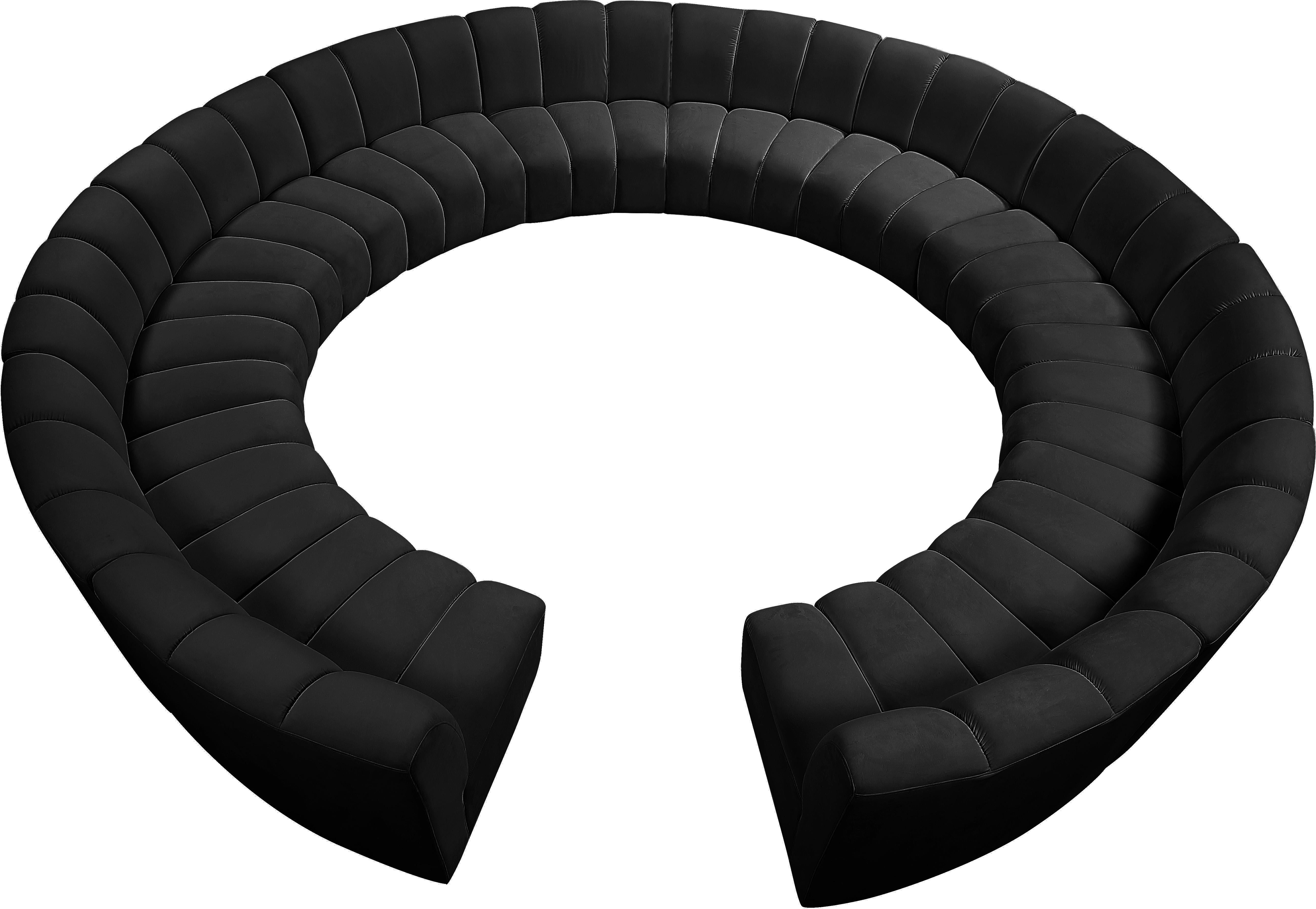 Infinity Black Velvet 12pc. Modular Sectional - Luxury Home Furniture (MI)