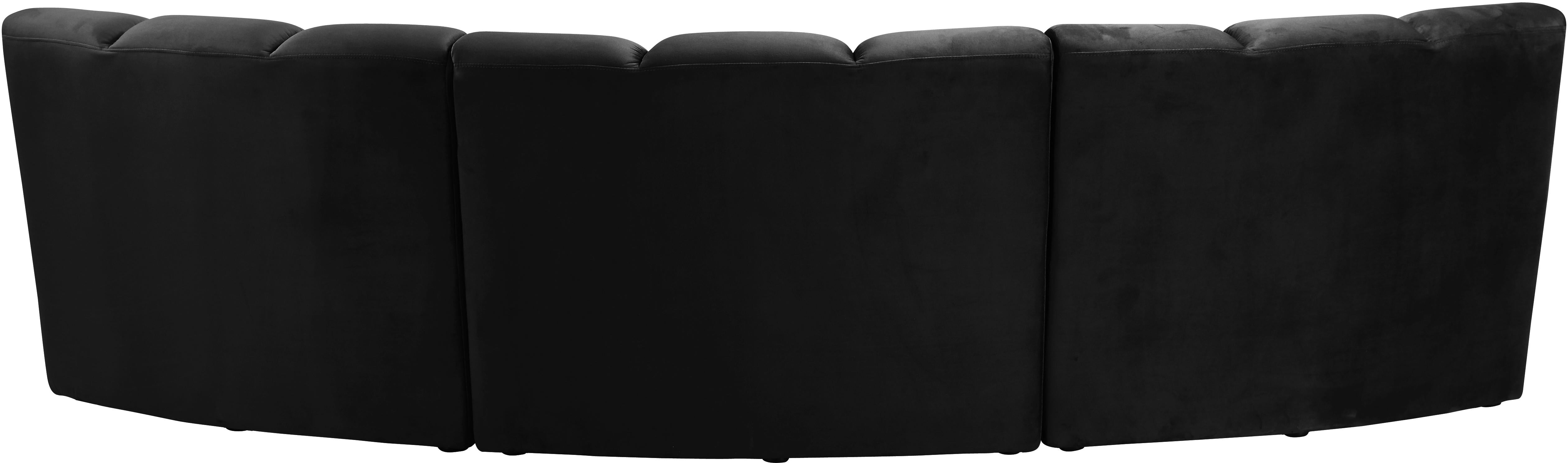 Infinity Black Velvet 3pc. Modular Sectional - Luxury Home Furniture (MI)