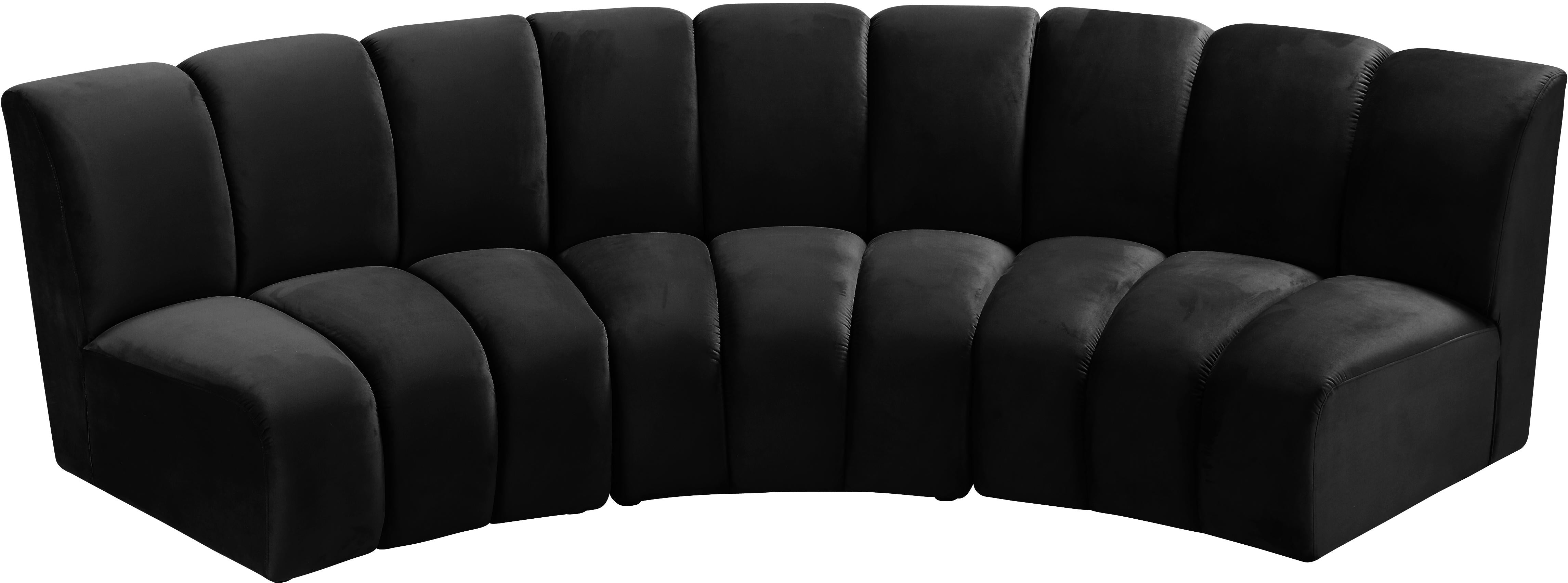 Infinity Black Velvet 3pc. Modular Sectional - Luxury Home Furniture (MI)