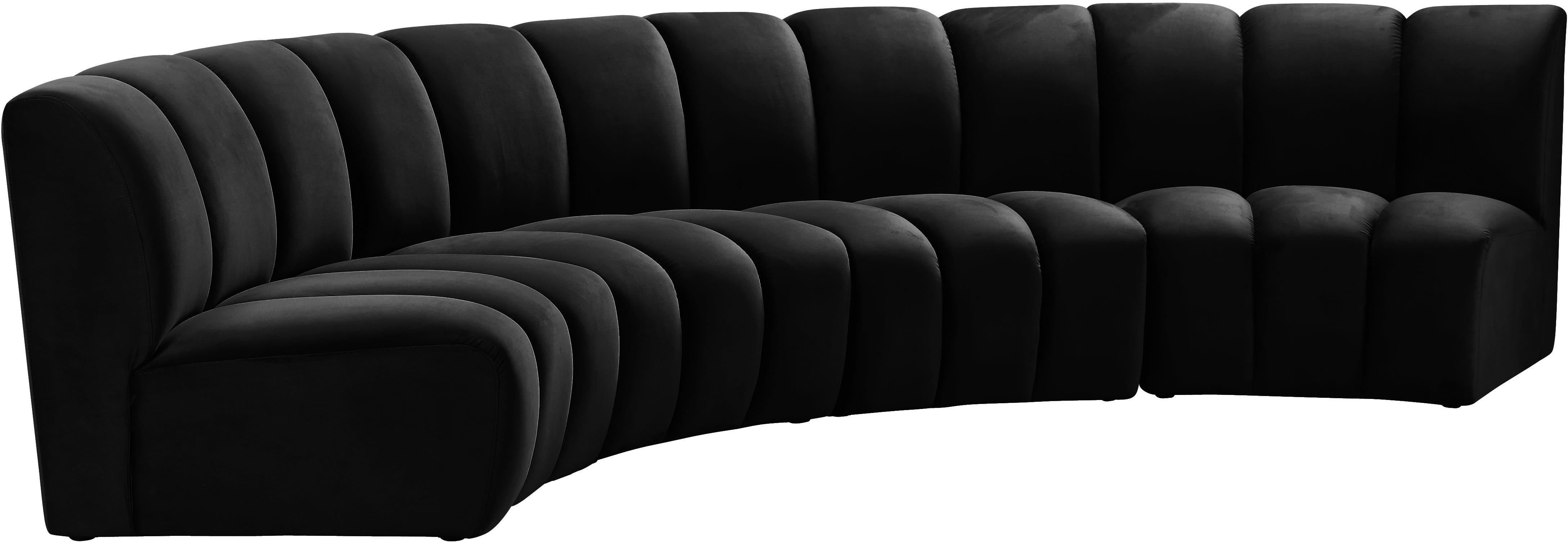 Infinity Black Velvet 4pc. Modular Sectional - Luxury Home Furniture (MI)