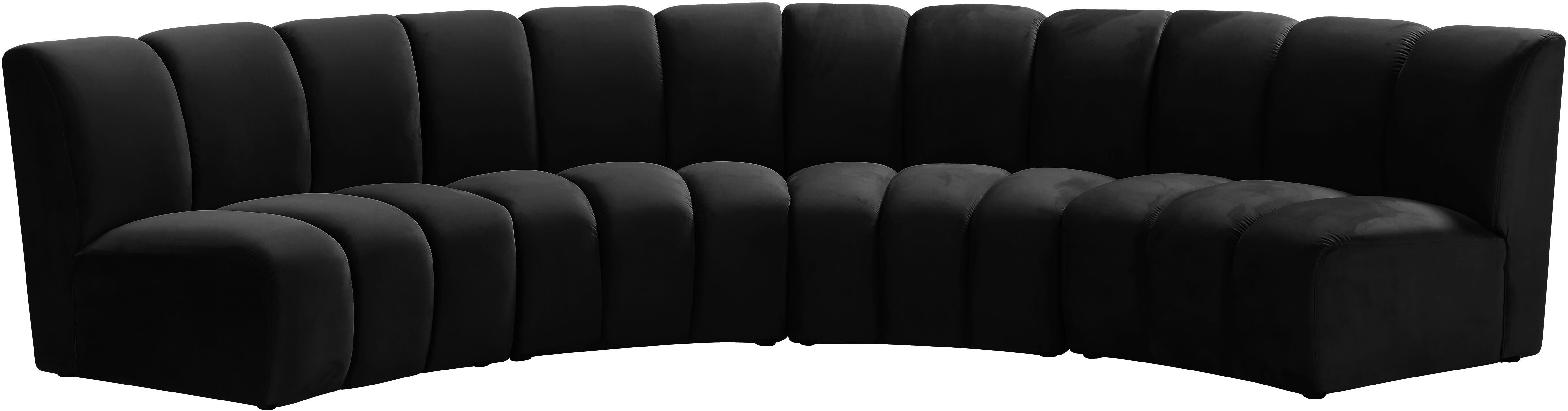 Infinity Black Velvet 4pc. Modular Sectional - Luxury Home Furniture (MI)