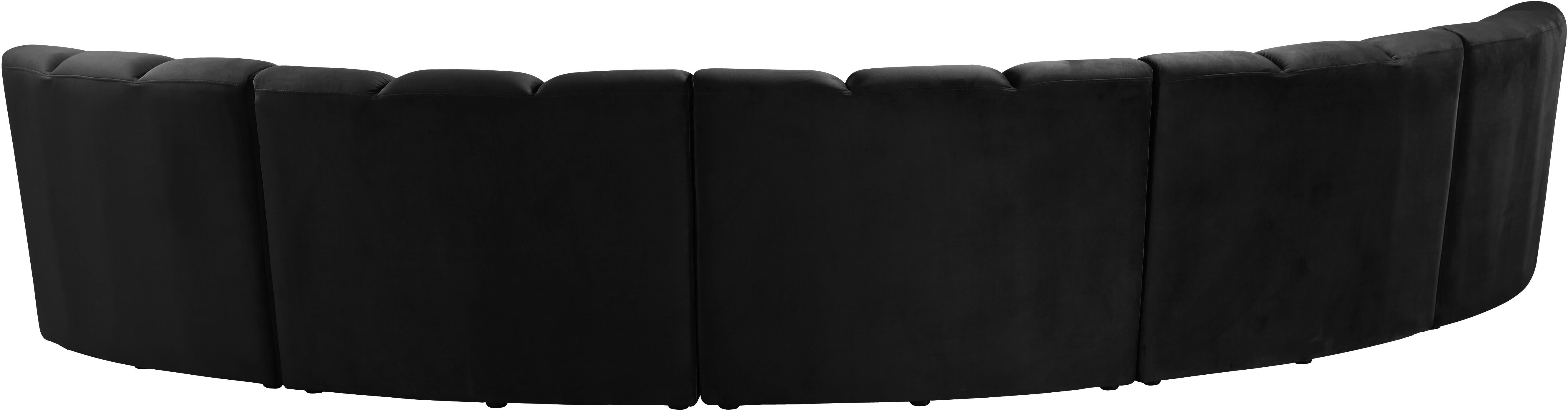 Infinity Black Velvet 5pc. Modular Sectional - Luxury Home Furniture (MI)