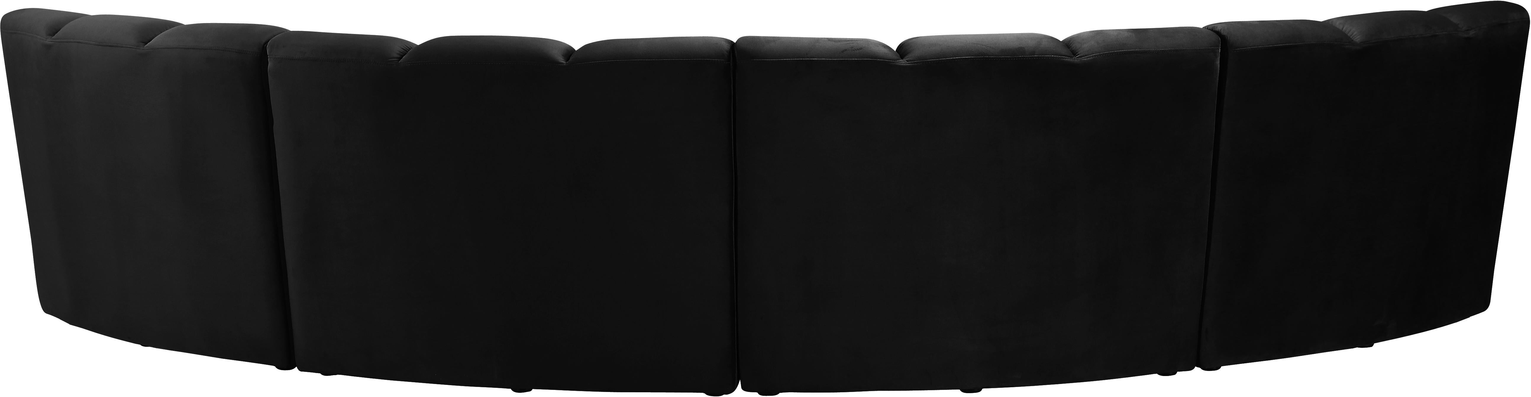 Infinity Black Velvet 4pc. Modular Sectional - Luxury Home Furniture (MI)