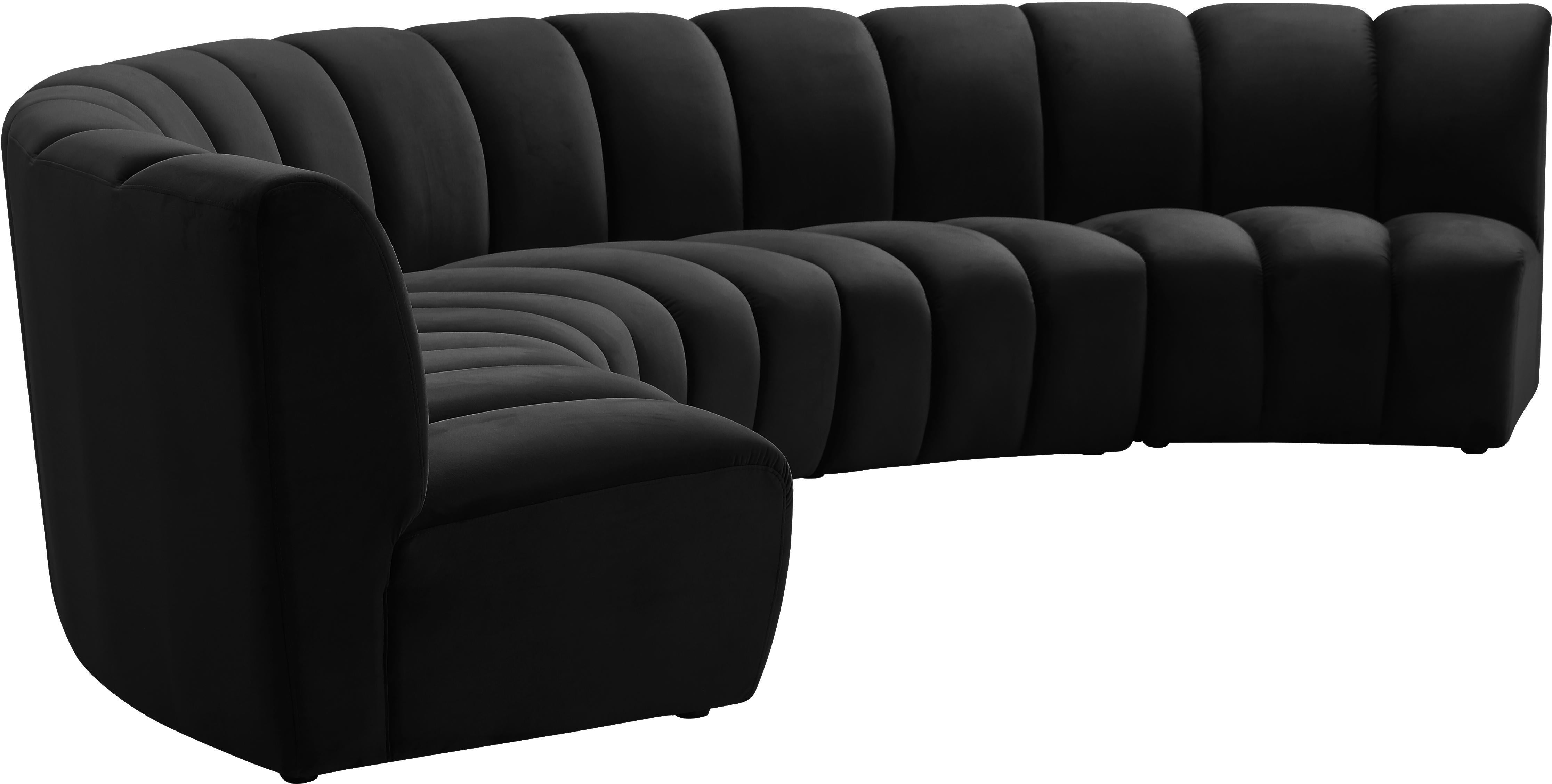 Infinity Black Velvet 5pc. Modular Sectional - Luxury Home Furniture (MI)