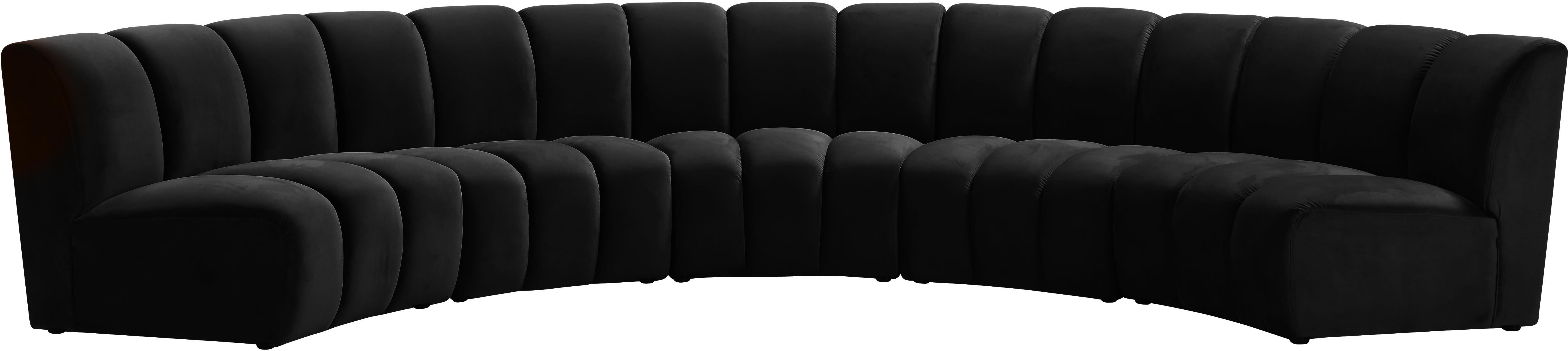 Infinity Black Velvet 5pc. Modular Sectional - Luxury Home Furniture (MI)