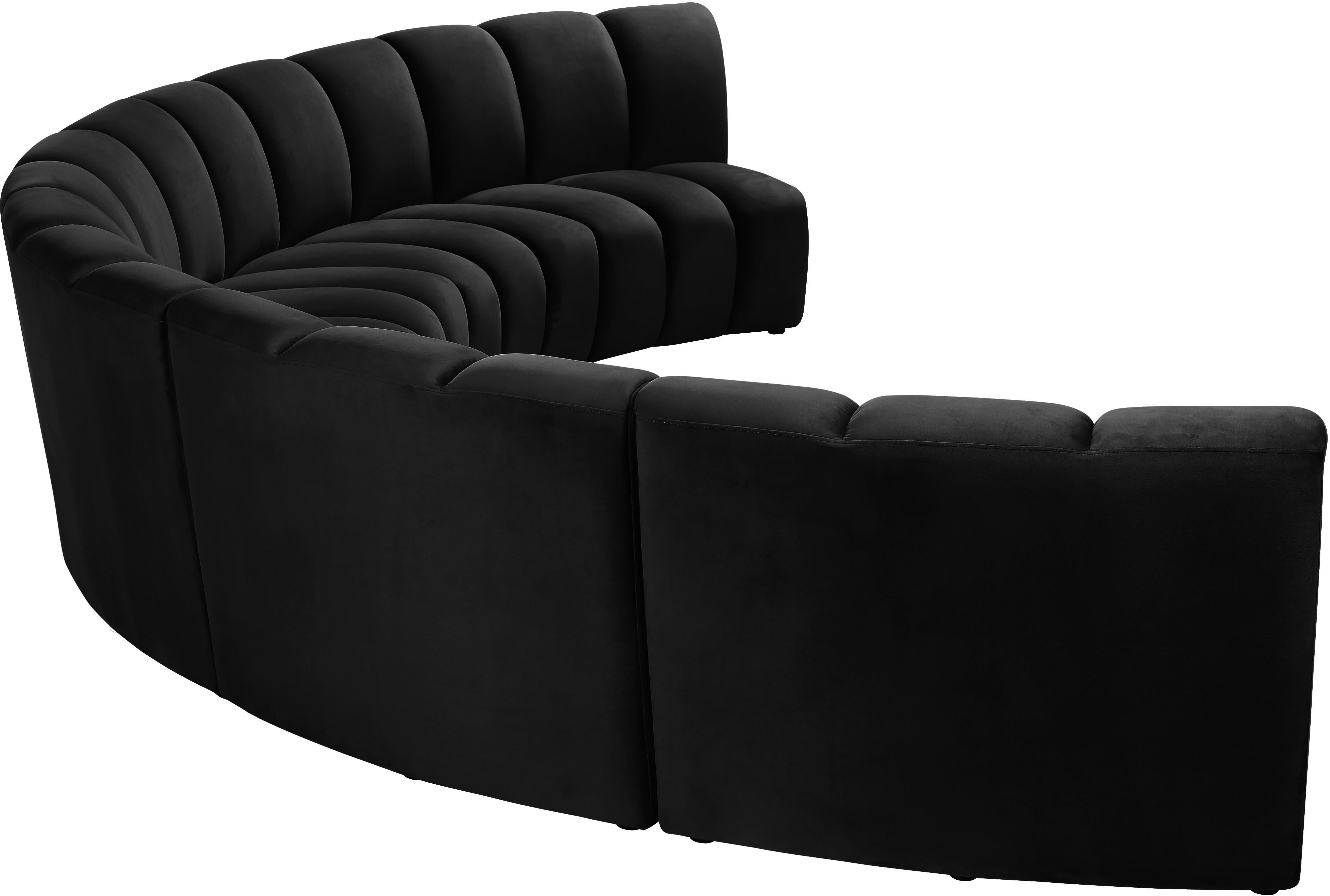 Infinity Black Velvet 5pc. Modular Sectional - Luxury Home Furniture (MI)