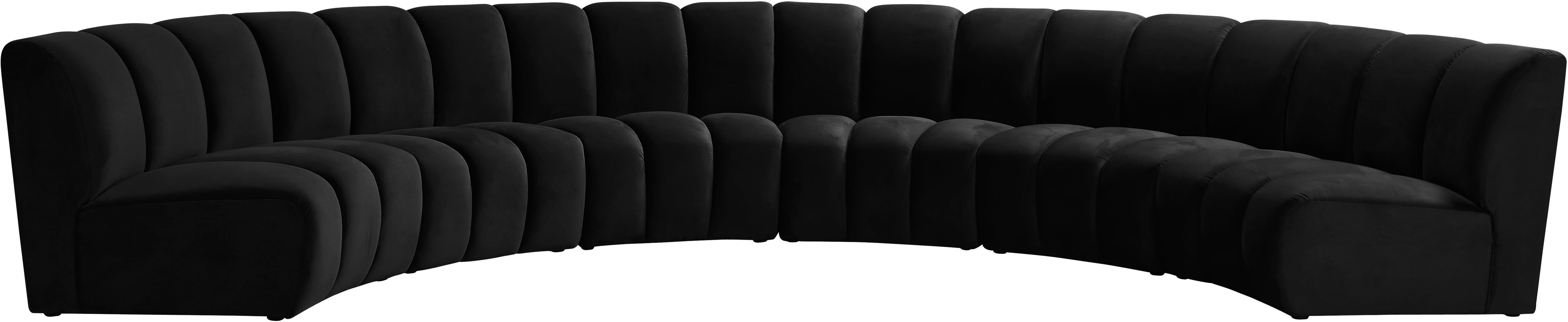 Infinity Black Velvet 6pc. Modular Sectional
