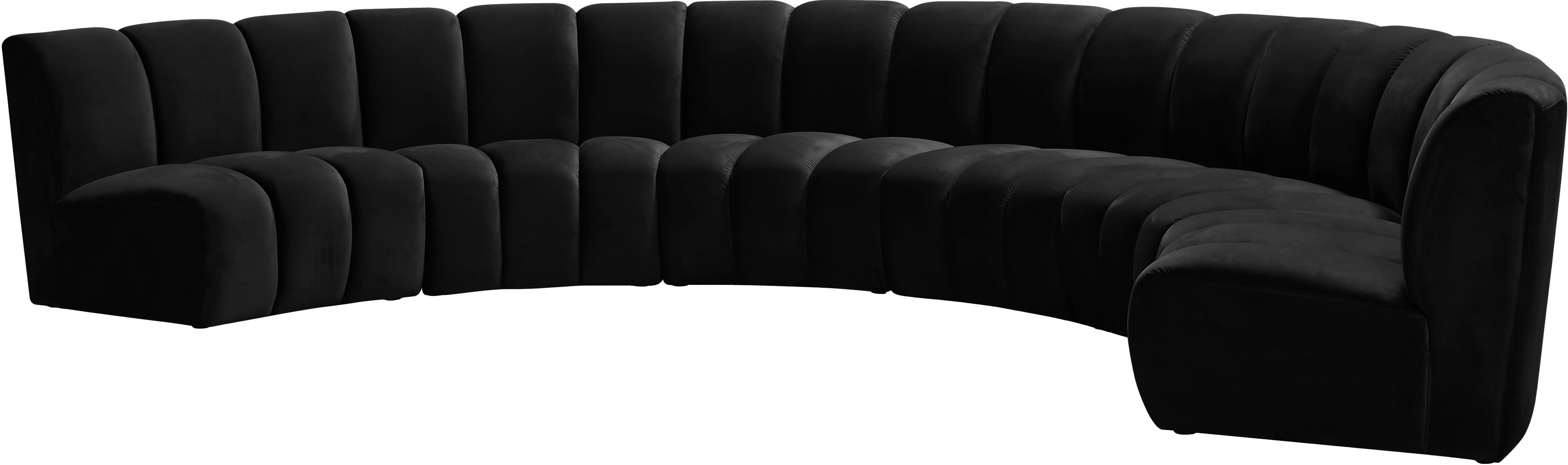 Infinity Black Velvet 6pc. Modular Sectional - Luxury Home Furniture (MI)