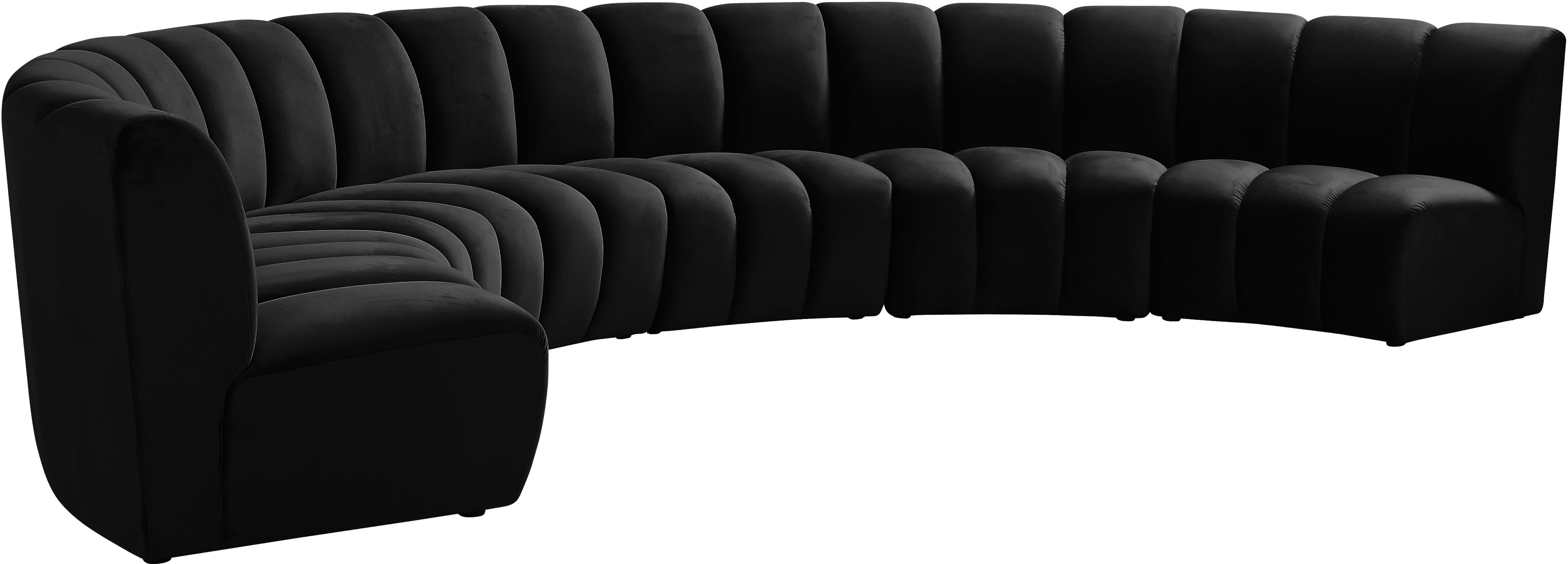Infinity Black Velvet 6pc. Modular Sectional - Luxury Home Furniture (MI)