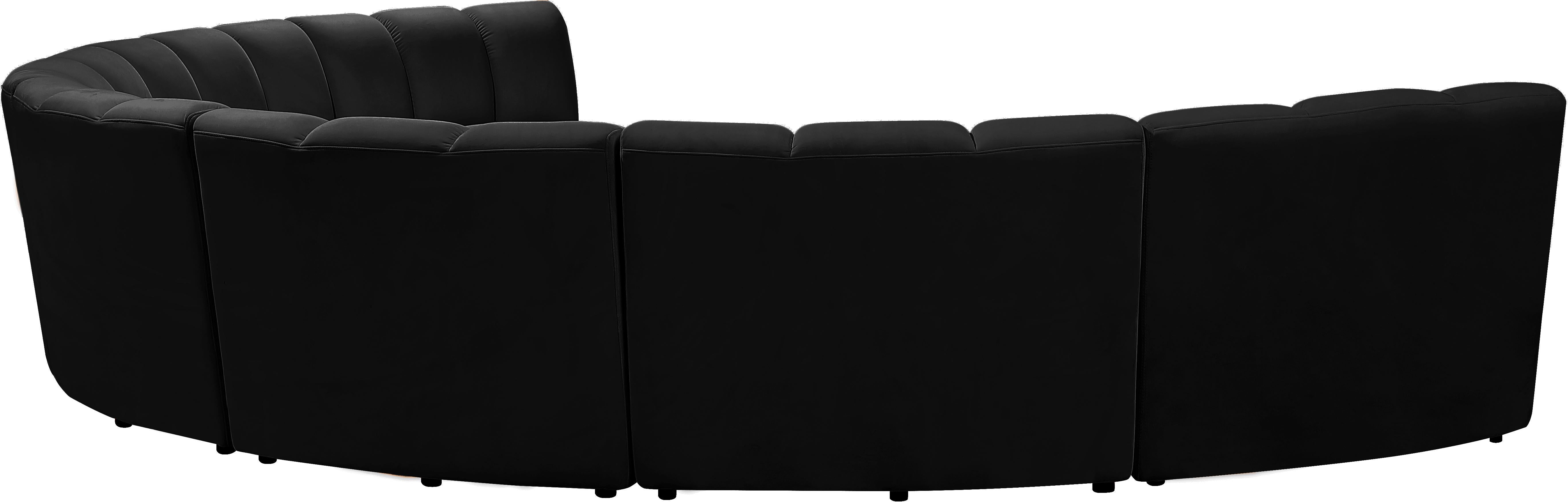Infinity Black Velvet 7pc. Modular Sectional - Luxury Home Furniture (MI)