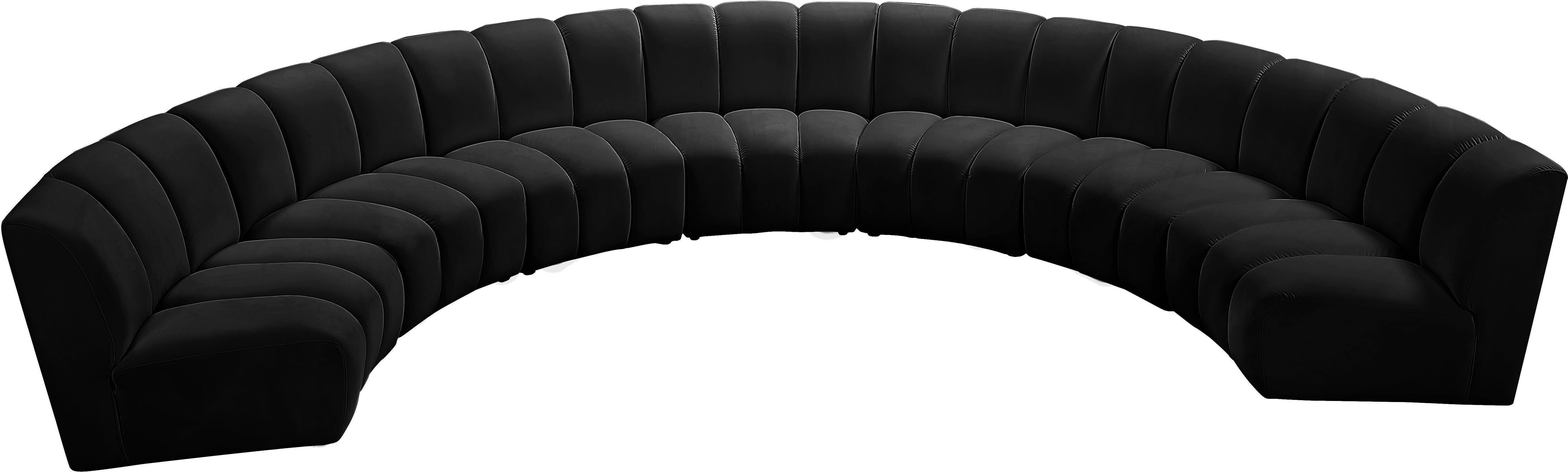 Infinity Black Velvet 7pc. Modular Sectional - Luxury Home Furniture (MI)