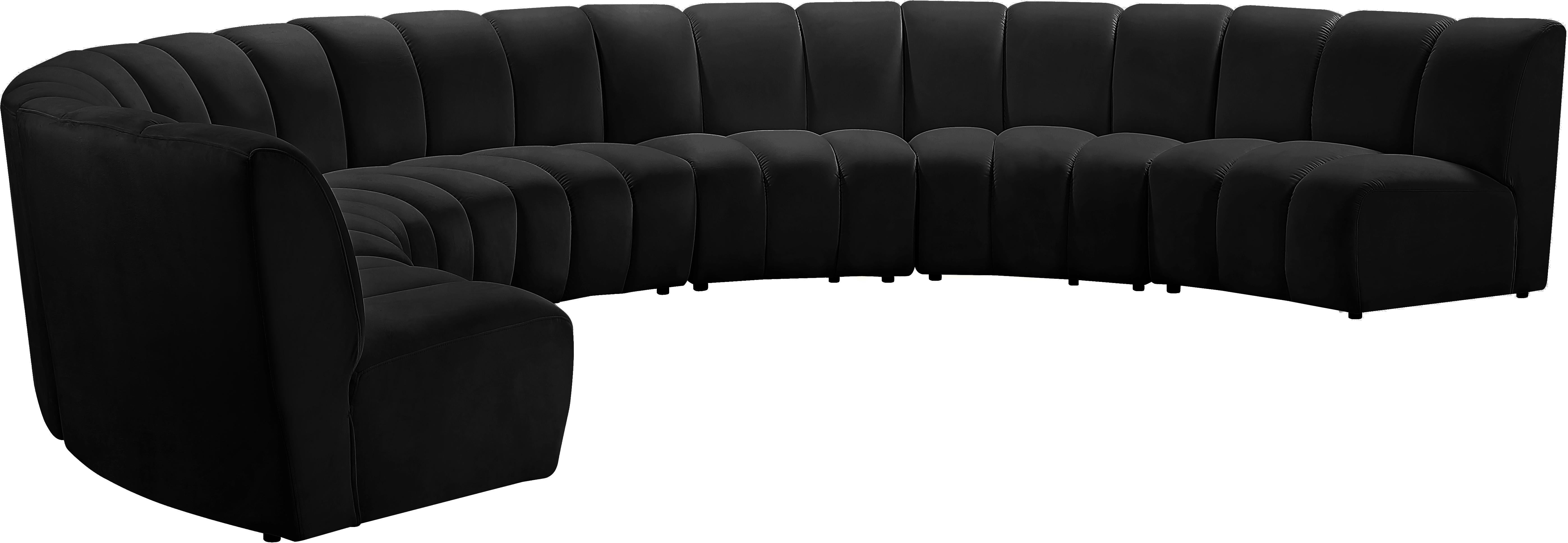 Infinity Black Velvet 7pc. Modular Sectional - Luxury Home Furniture (MI)