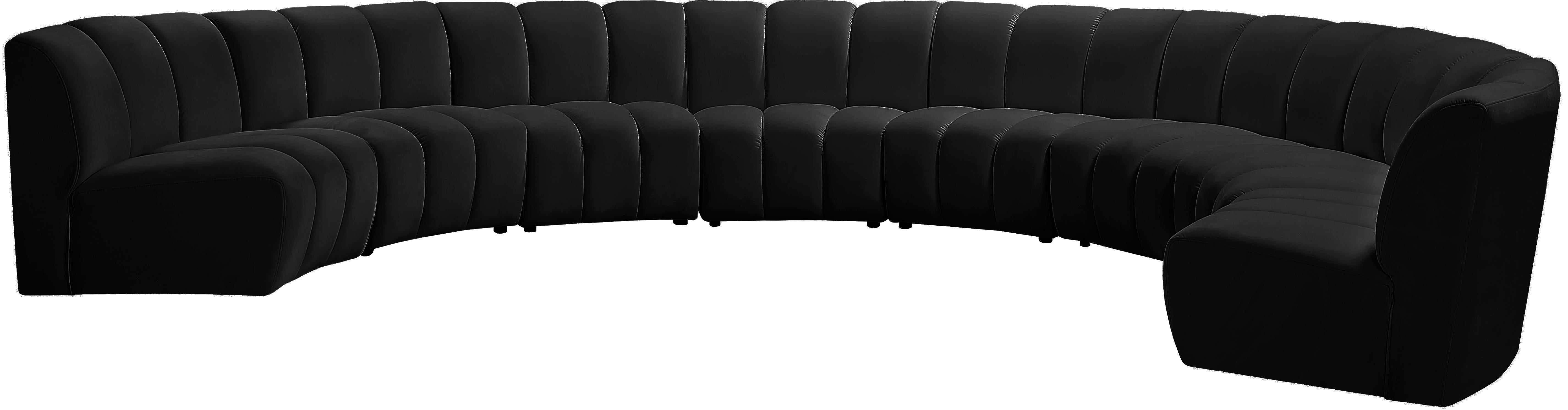 Infinity Black Velvet 8pc. Modular Sectional - Luxury Home Furniture (MI)
