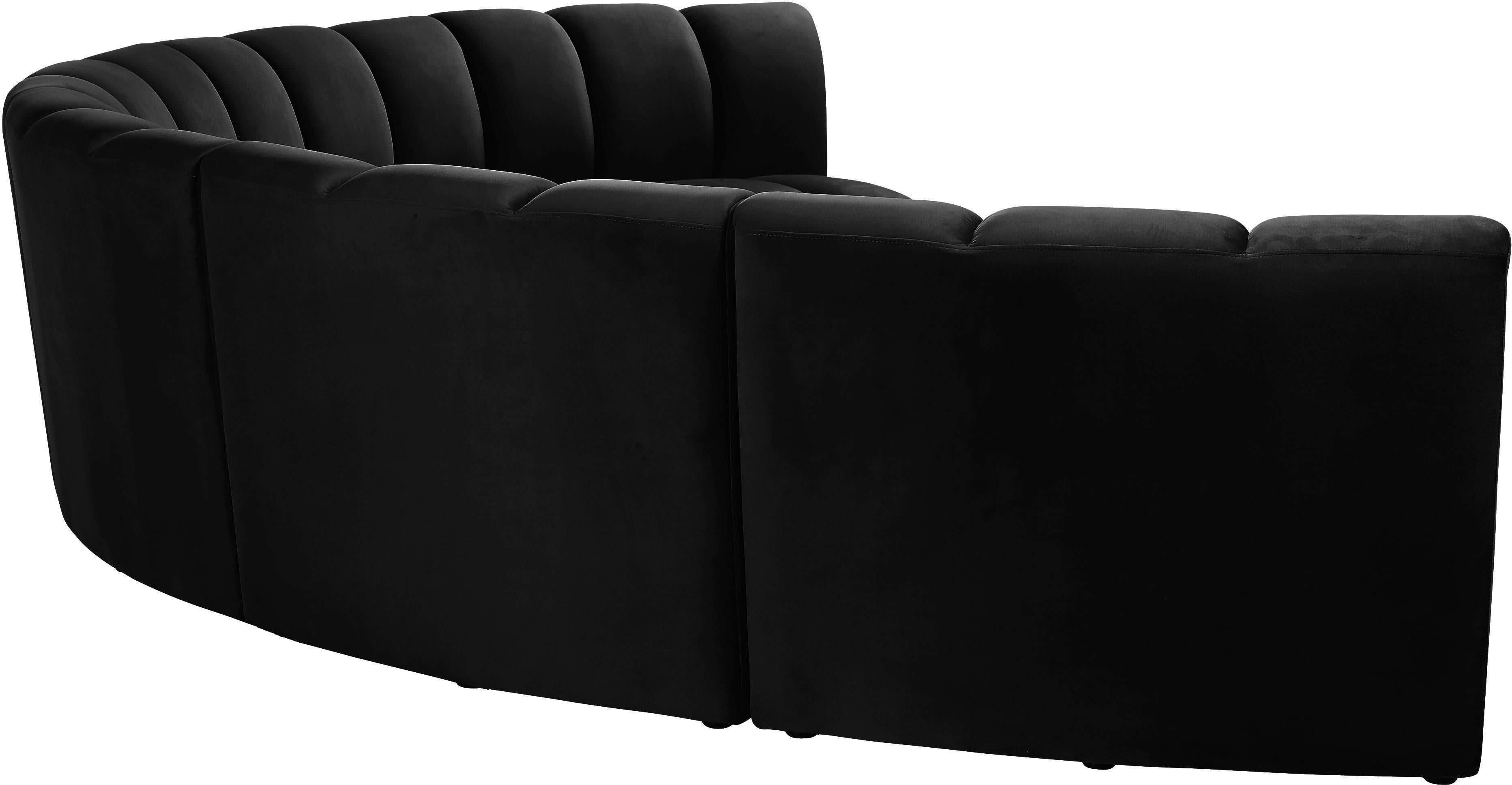 Infinity Black Velvet 6pc. Modular Sectional - Luxury Home Furniture (MI)