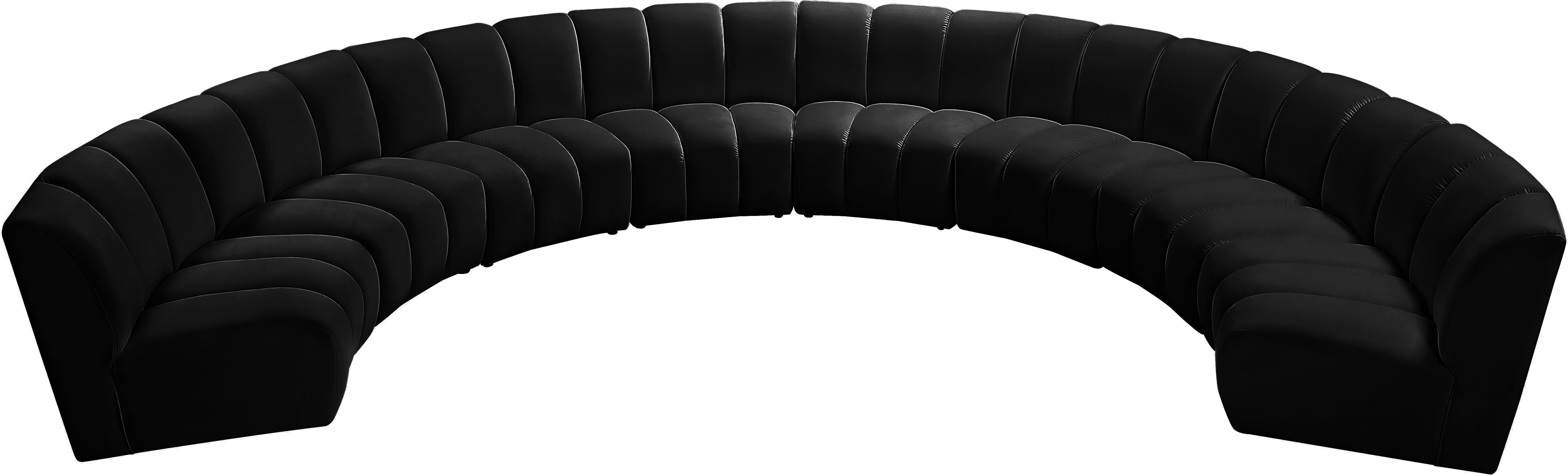 Infinity Black Velvet 8pc. Modular Sectional - Luxury Home Furniture (MI)