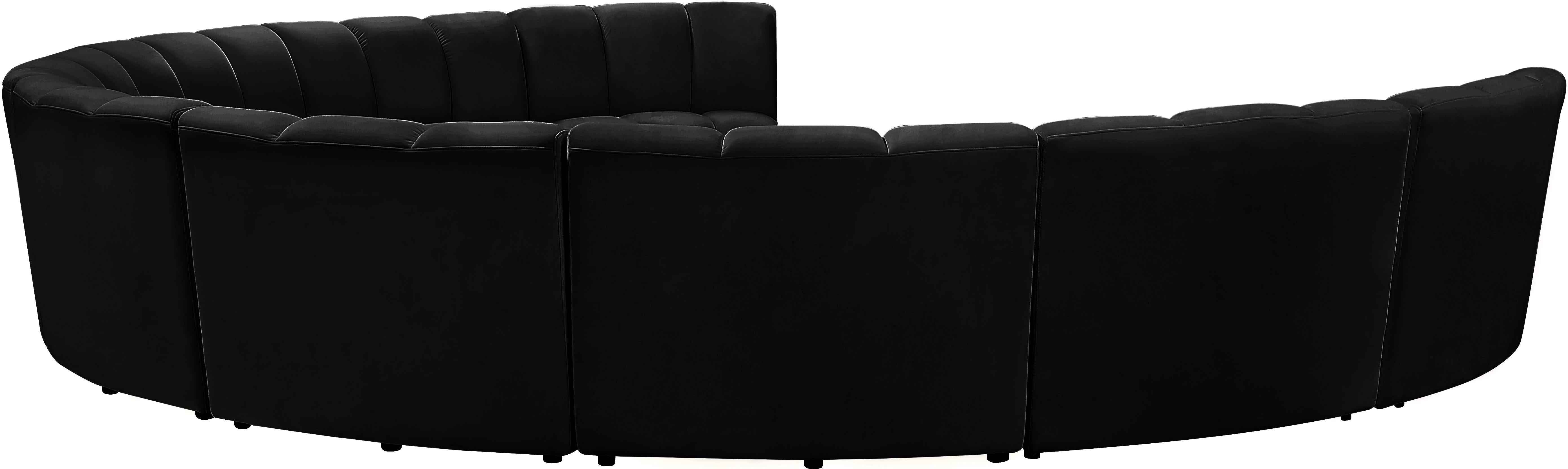 Infinity Black Velvet 9pc. Modular Sectional - Luxury Home Furniture (MI)