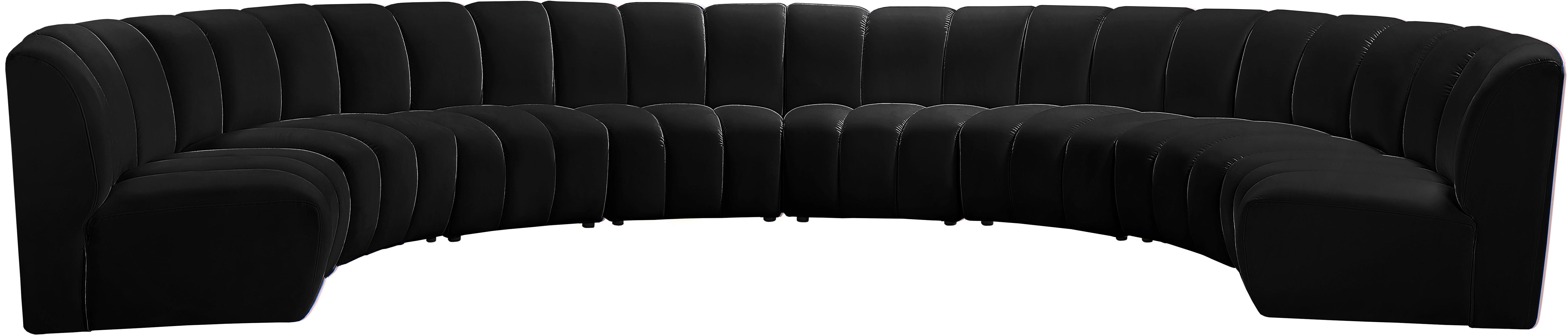 Infinity Black Velvet 8pc. Modular Sectional - Luxury Home Furniture (MI)